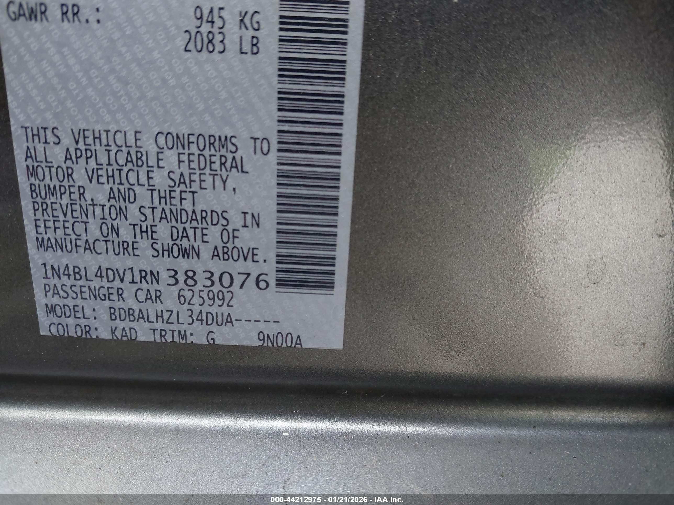 NISSAN ALTIMA image 9