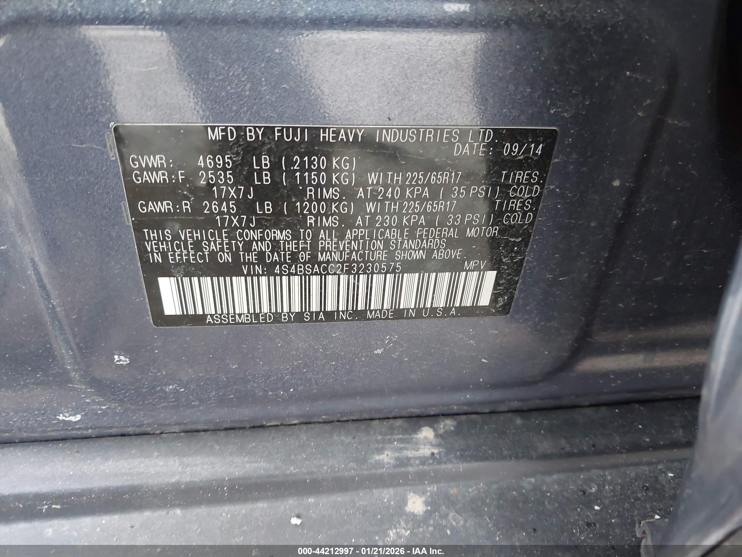 SUBARU OUTBACK image 9