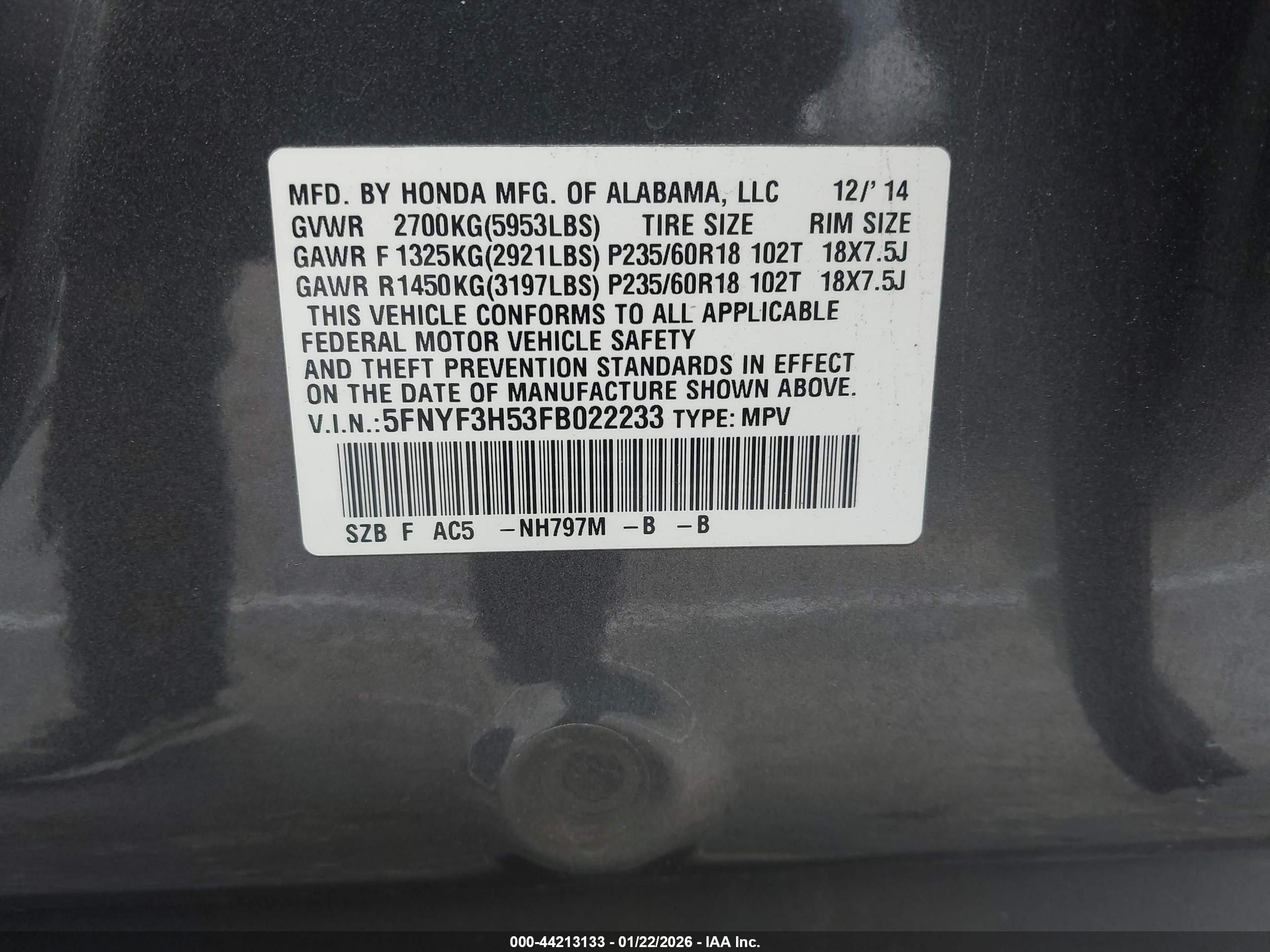 HONDA PILOT image 9