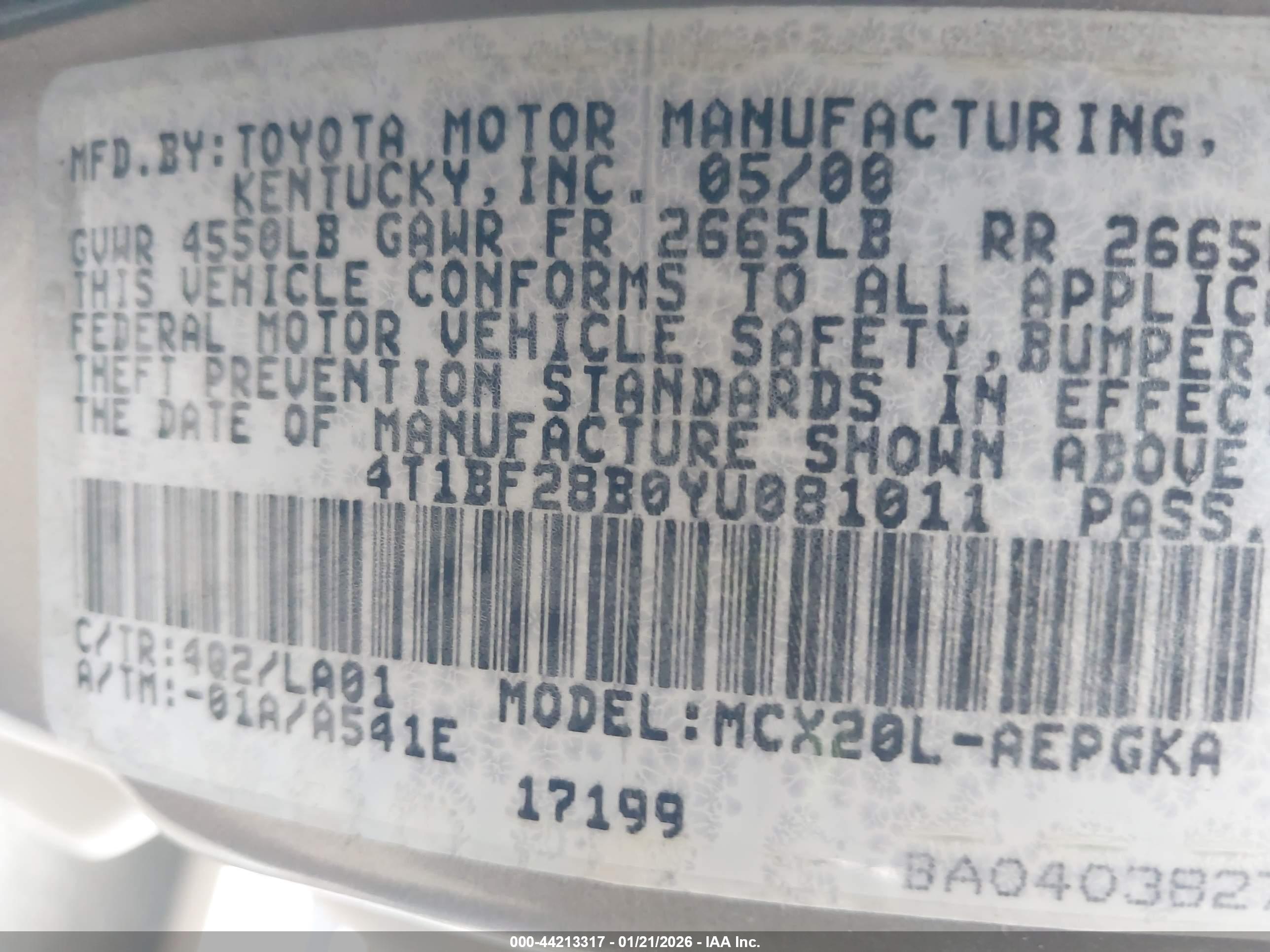 TOYOTA AVALON image 9
