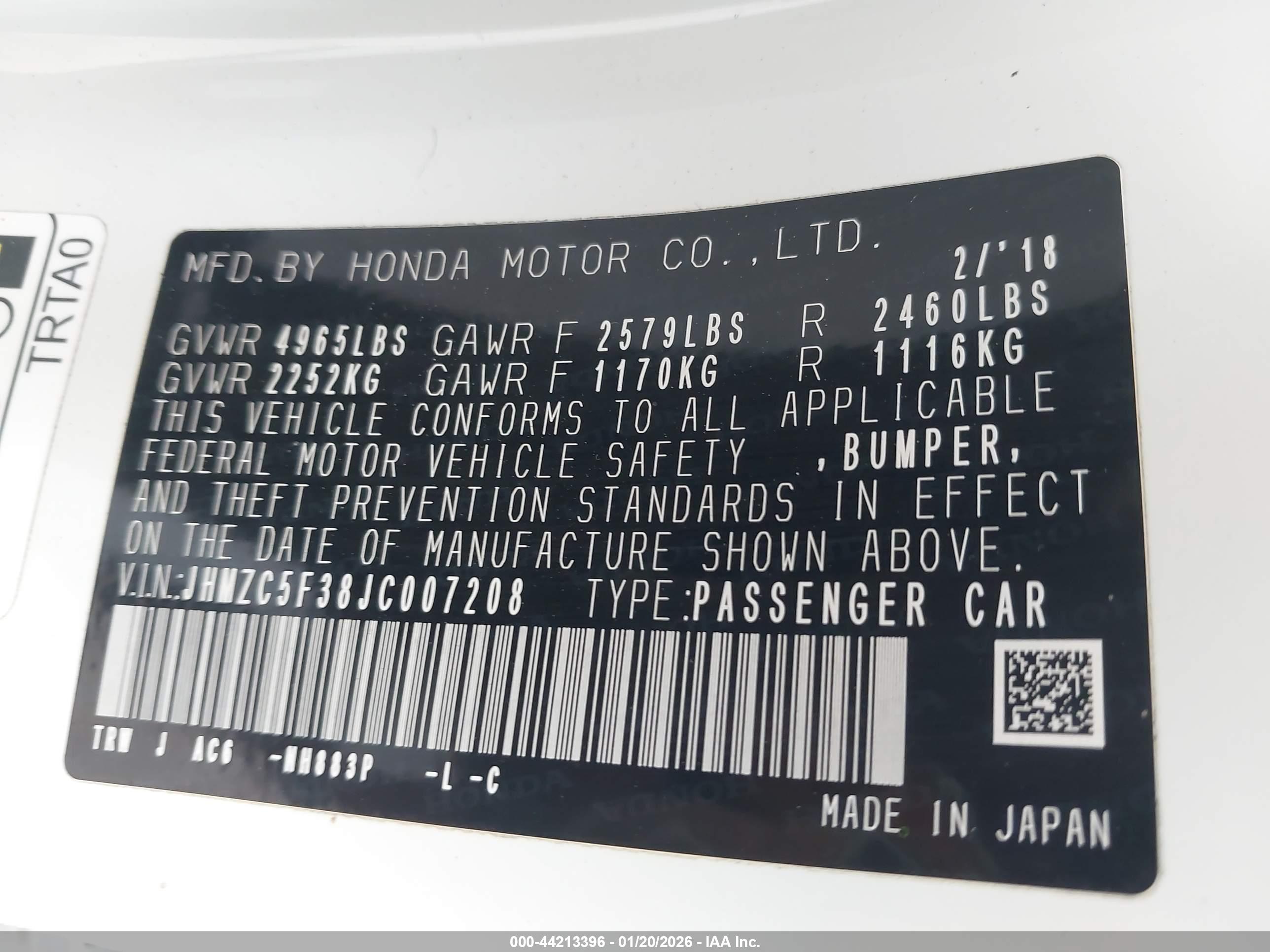 HONDA CLARITY image 9