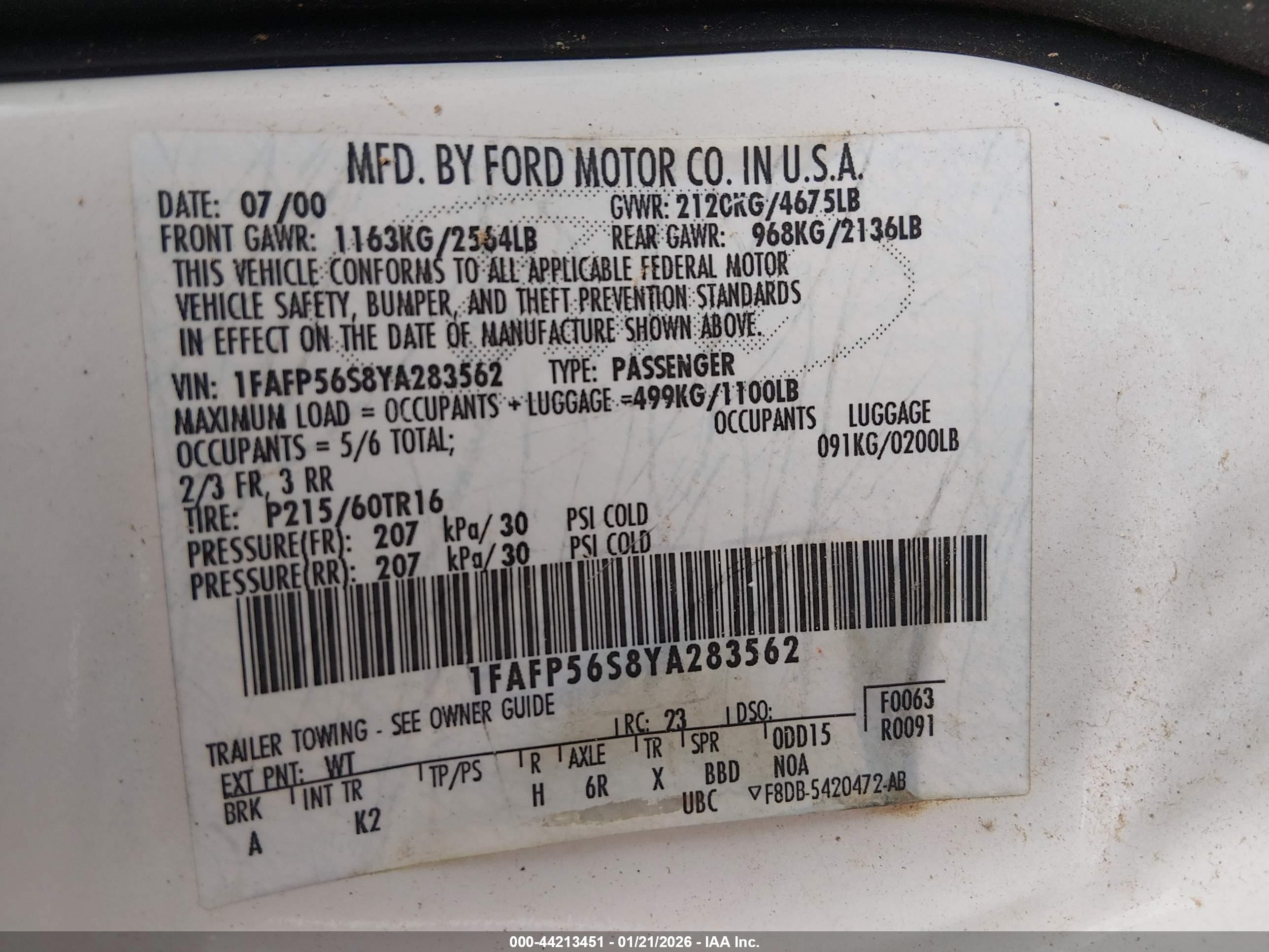 FORD TAURUS image 9