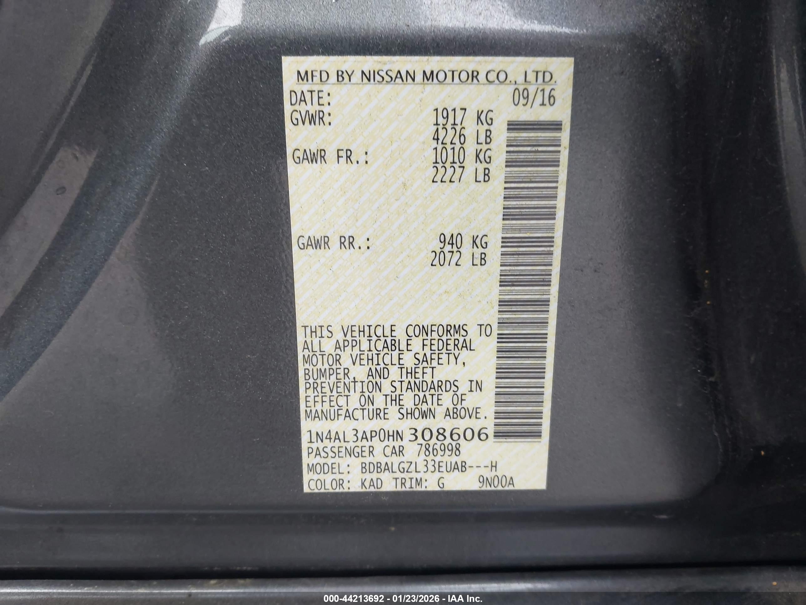 NISSAN ALTIMA image 9