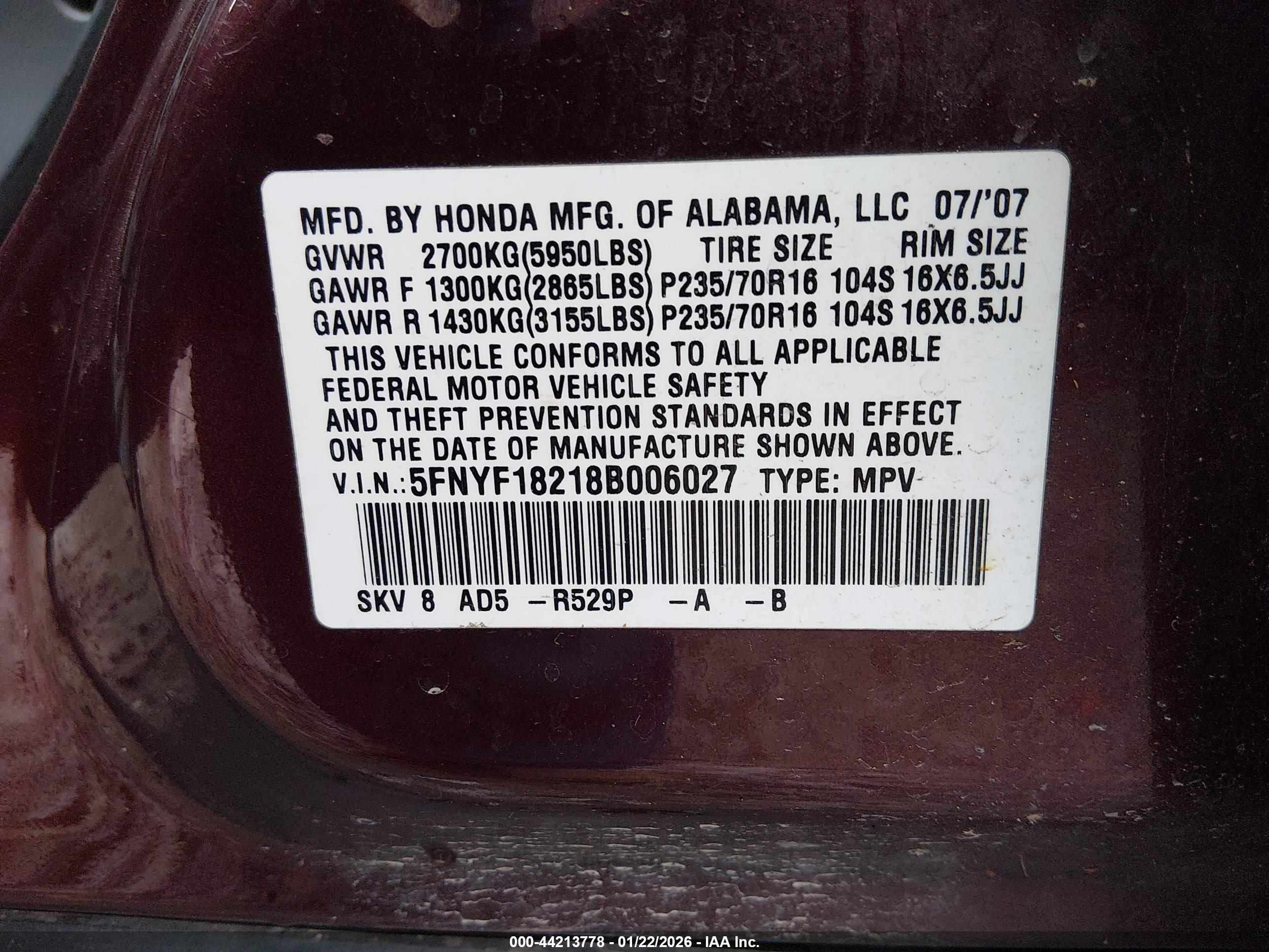 HONDA PILOT image 9