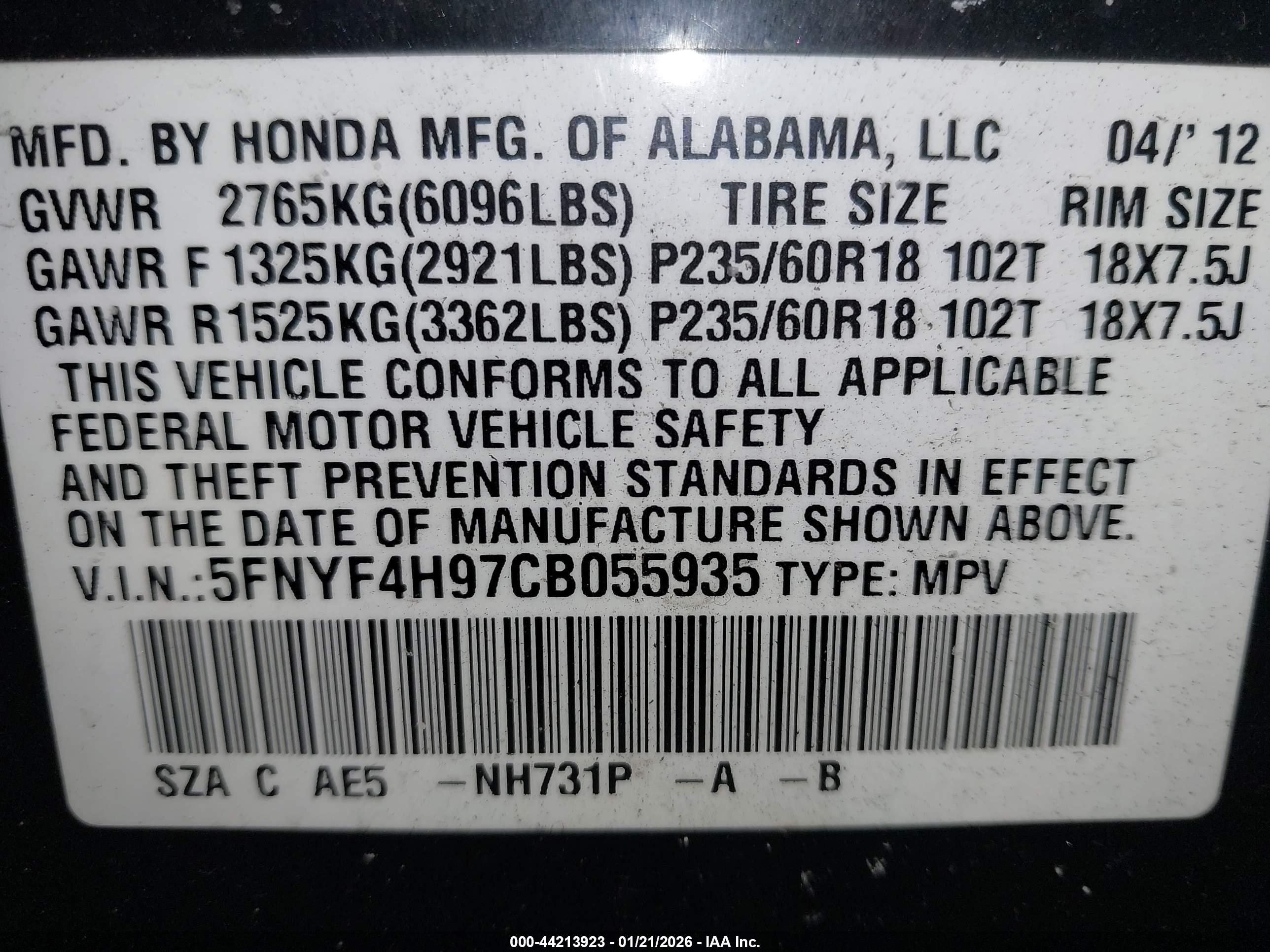 HONDA PILOT image 9