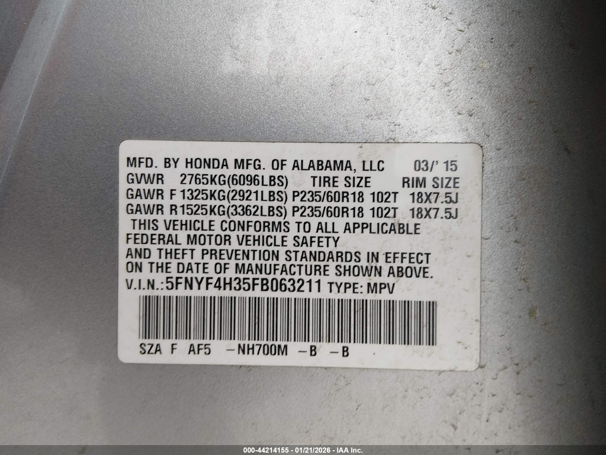 HONDA PILOT image 9