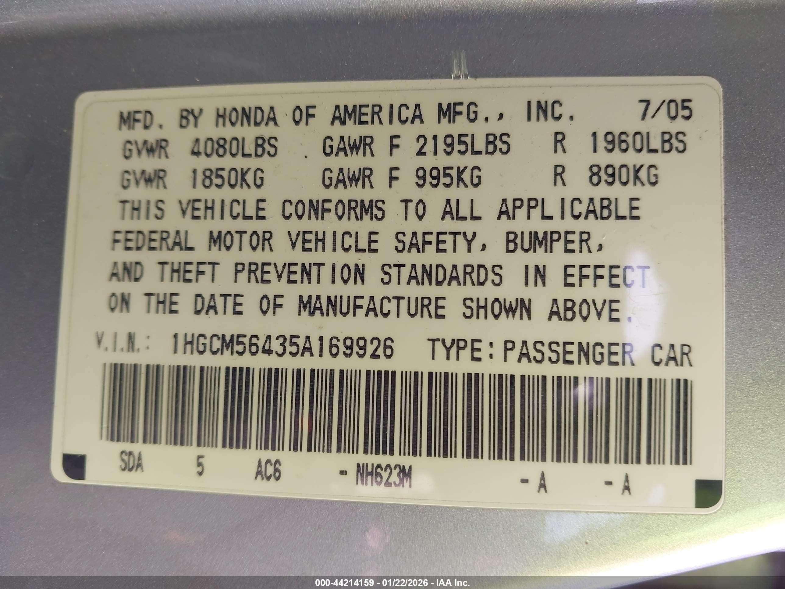 HONDA ACCORD image 9