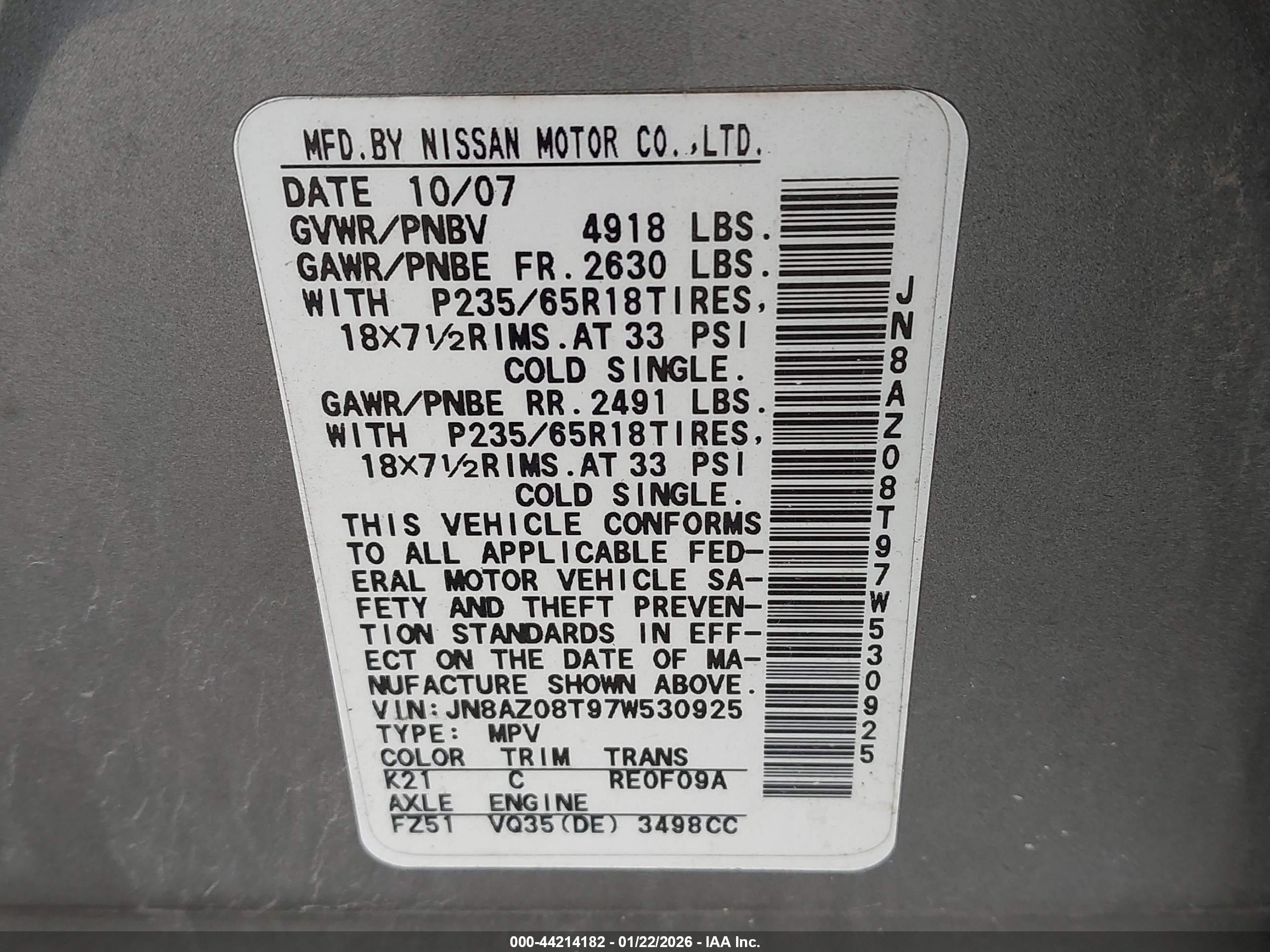 NISSAN MURANO image 9