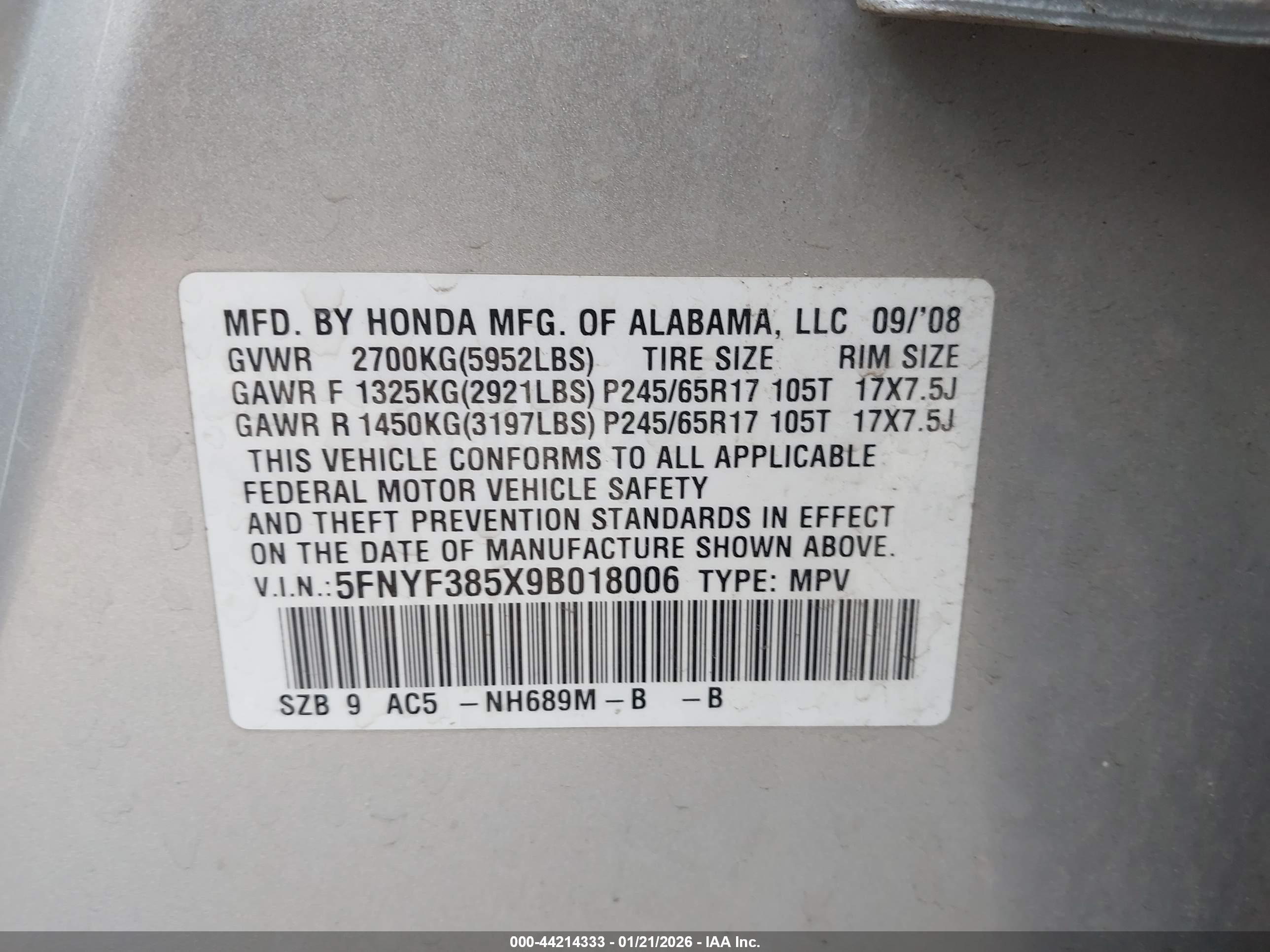 HONDA PILOT image 9