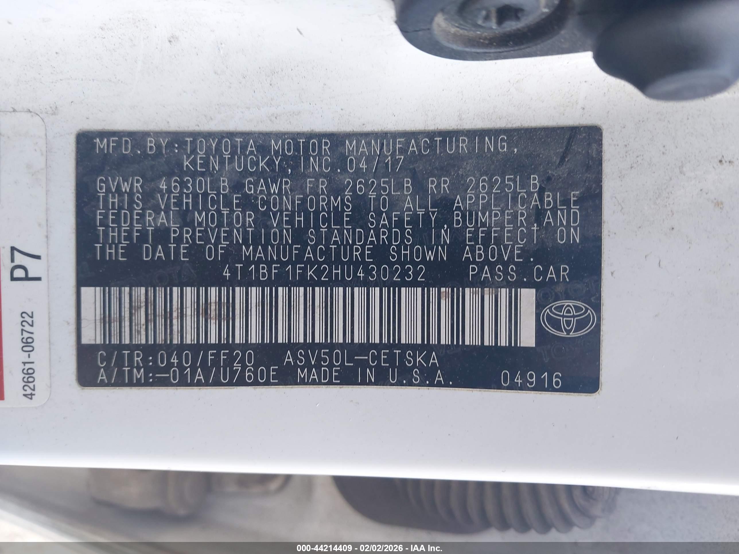 TOYOTA CAMRY image 9