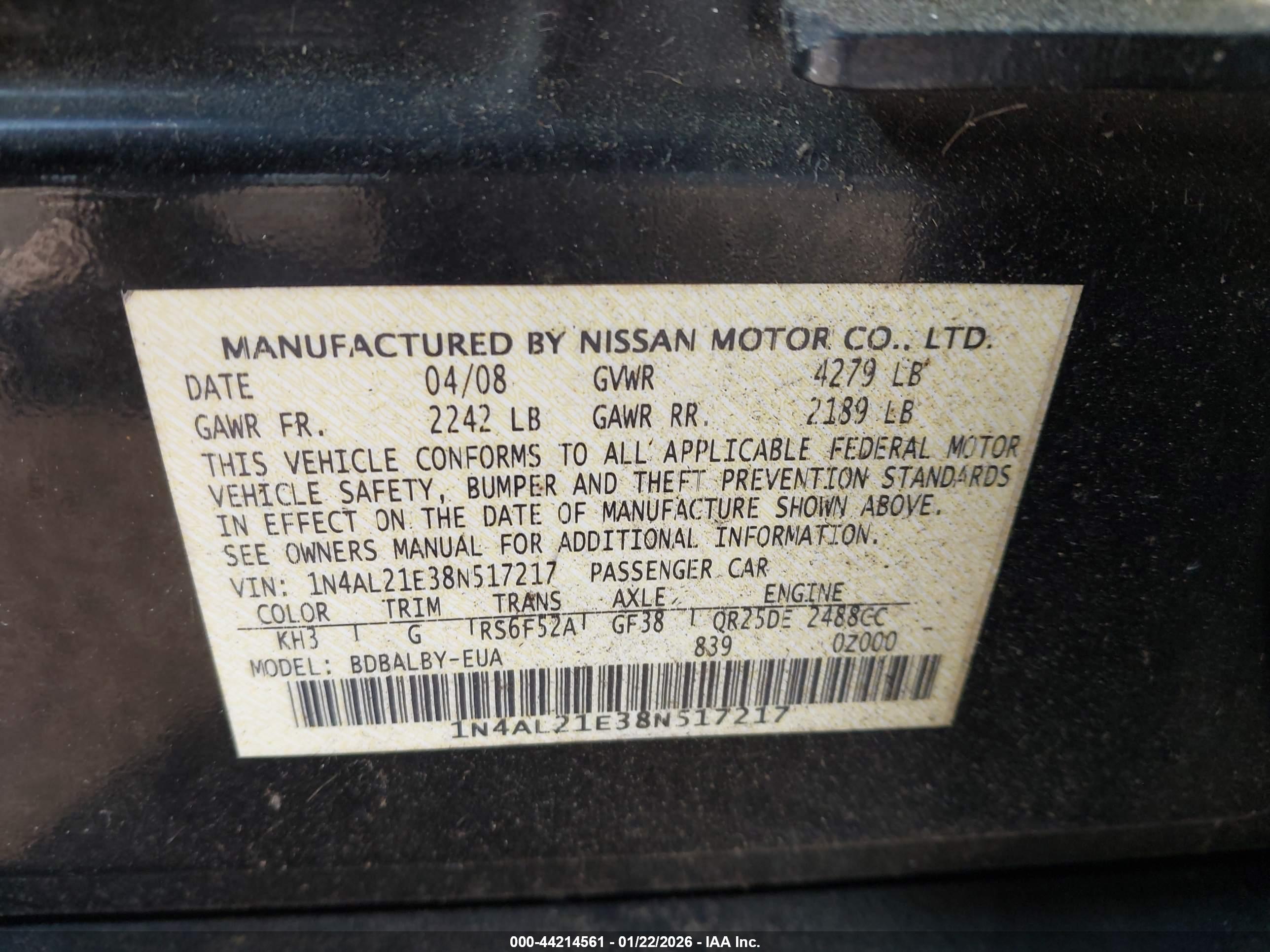 NISSAN ALTIMA image 9
