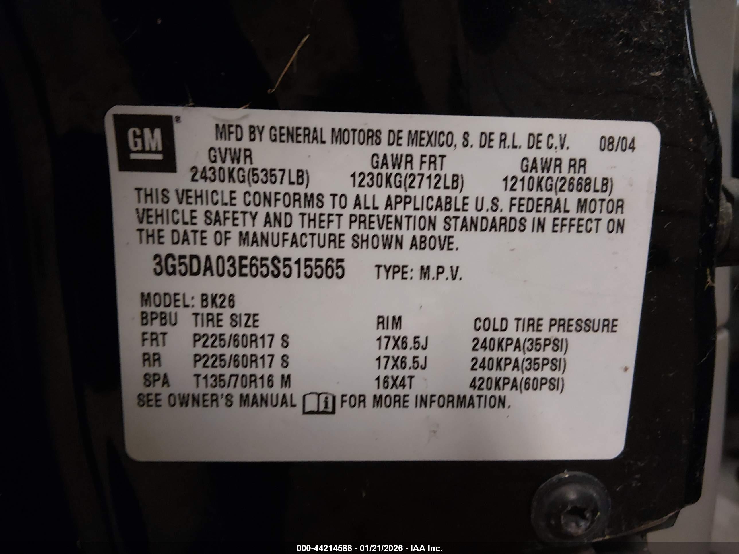 BUICK RENDEZVOUS image 9