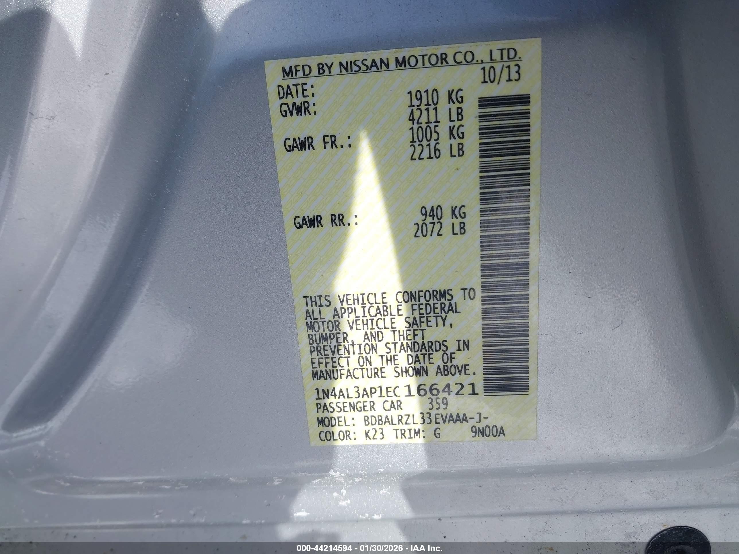 NISSAN ALTIMA image 9