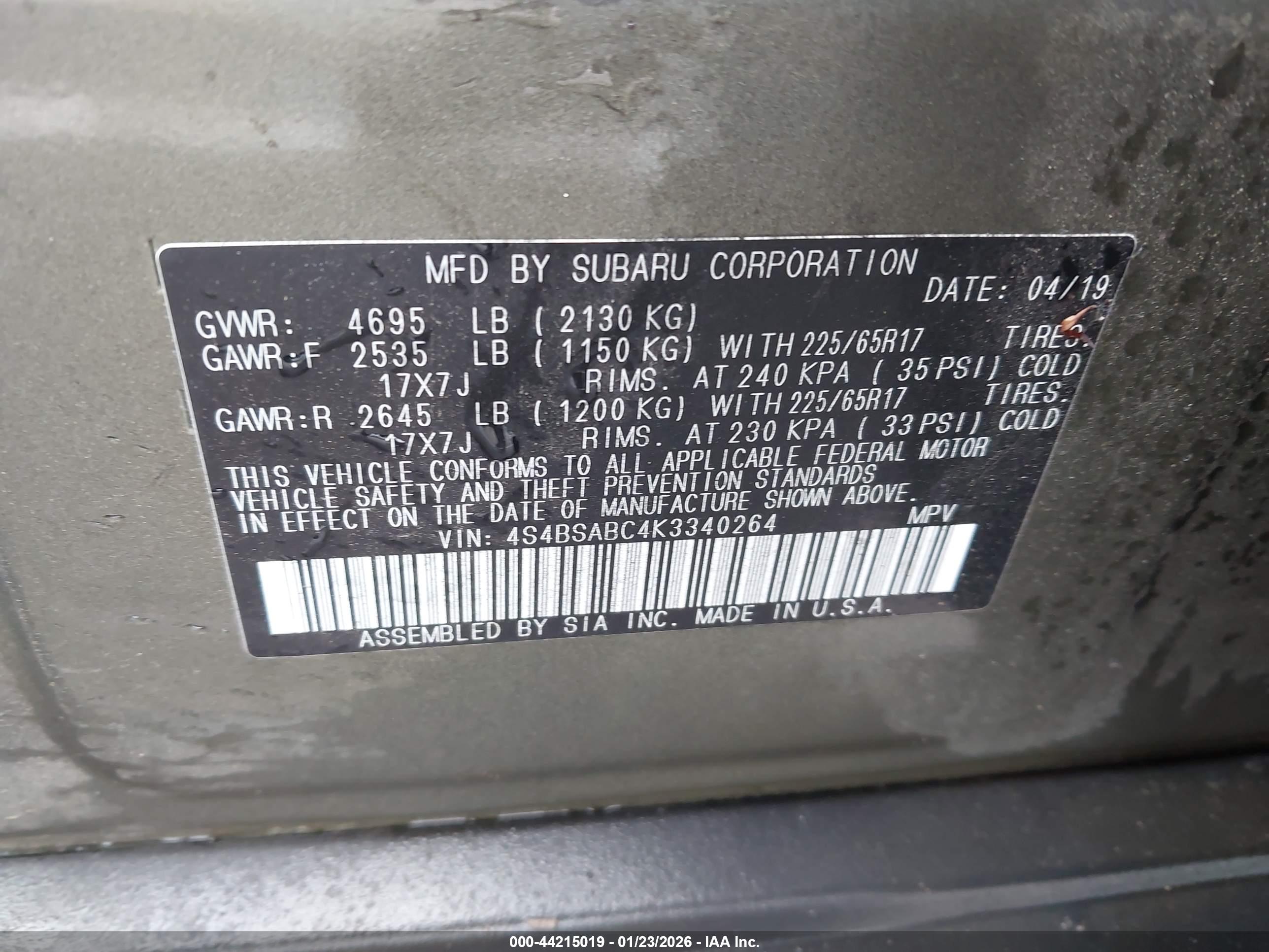 SUBARU OUTBACK image 9
