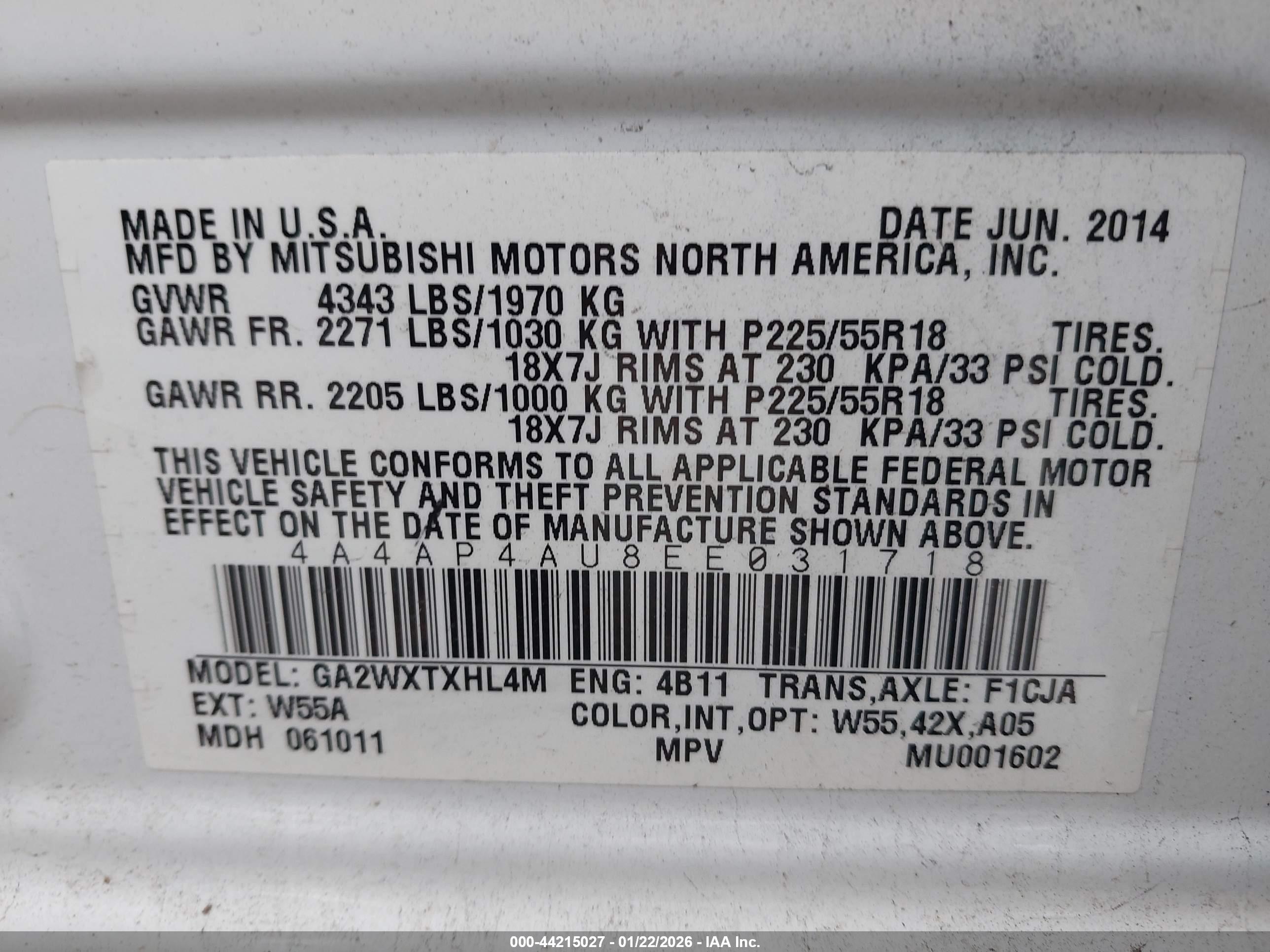 MITSUBISHI OUTLANDER image 9