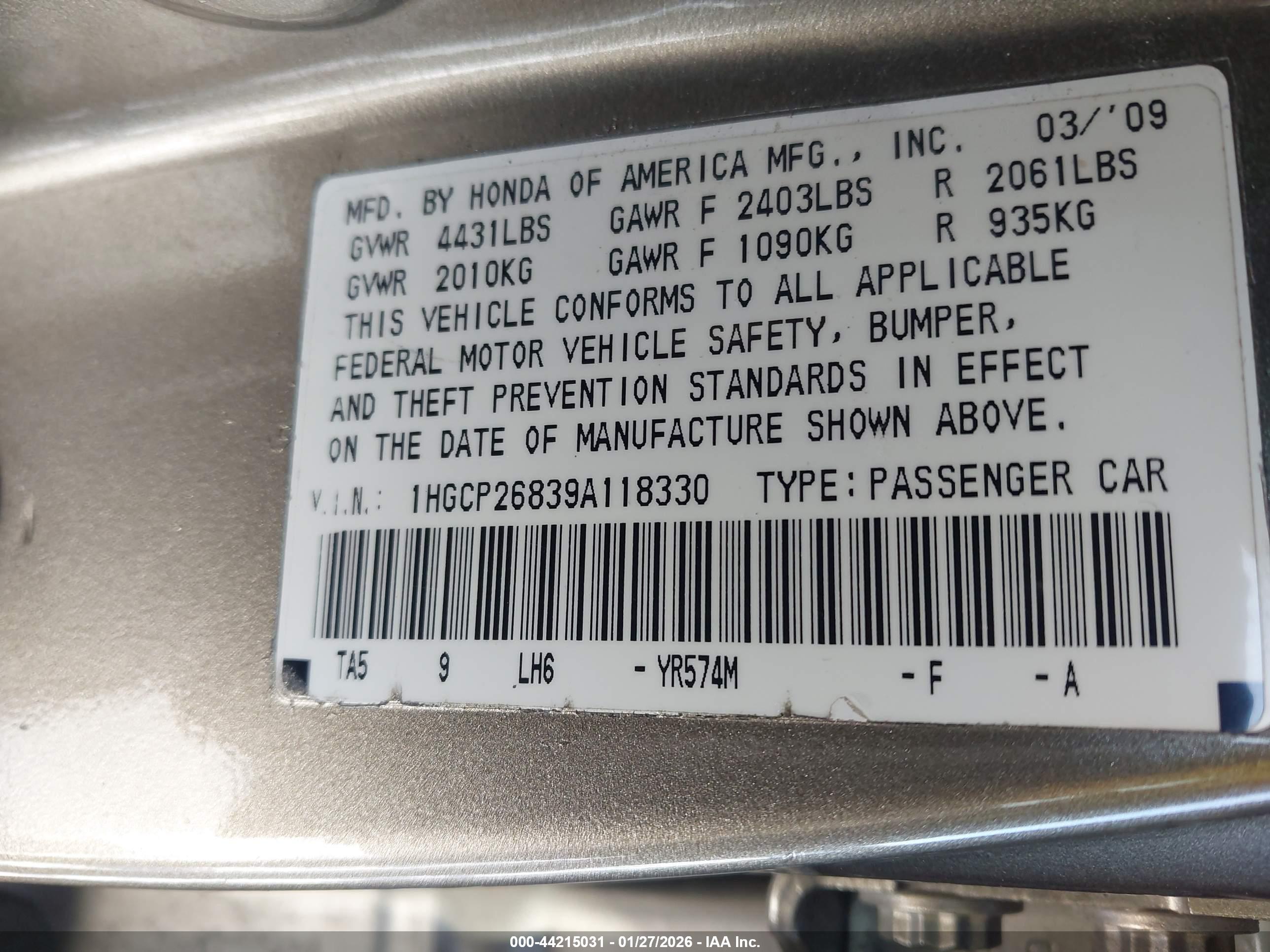 HONDA ACCORD image 9