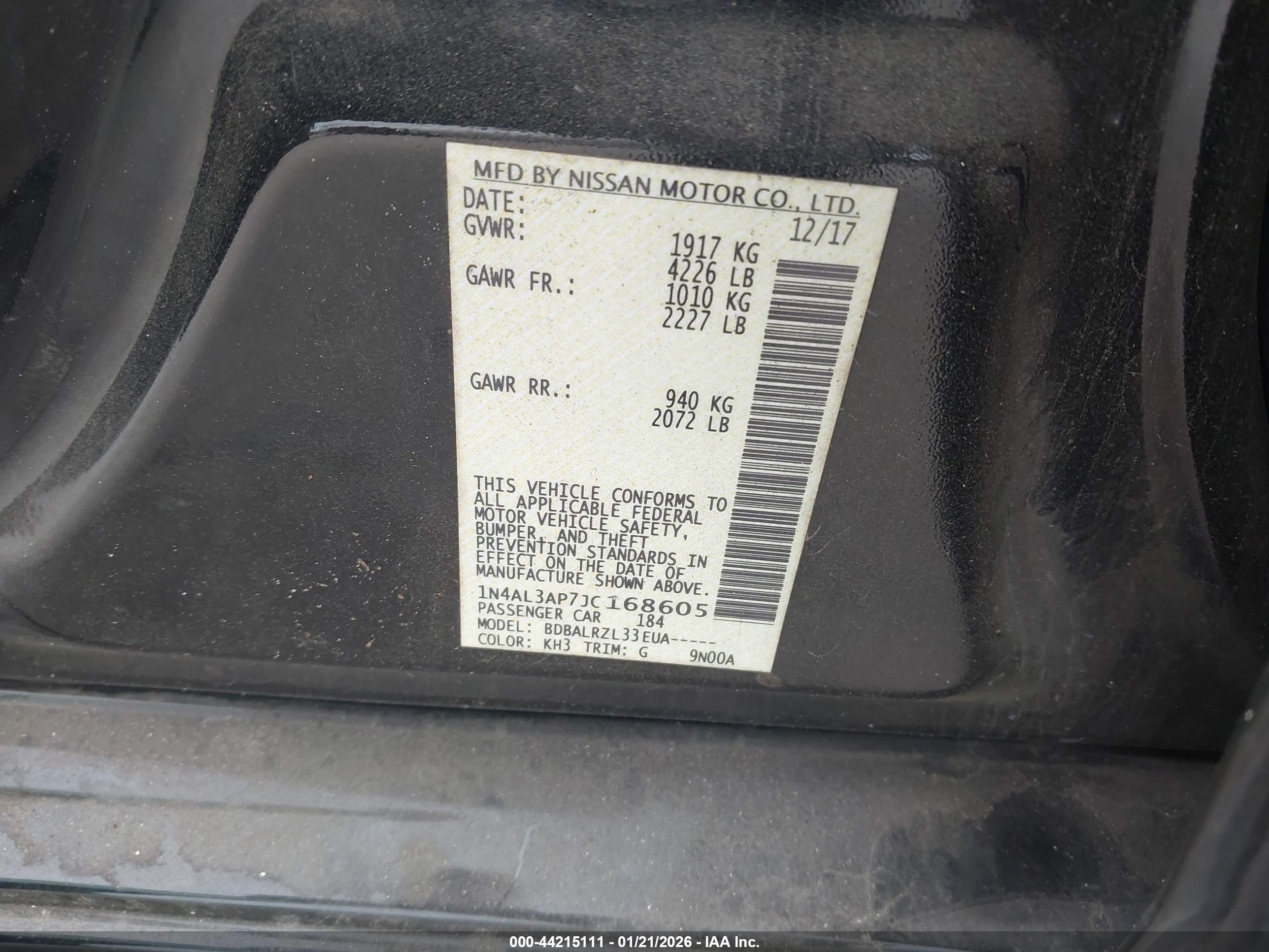 NISSAN ALTIMA image 9