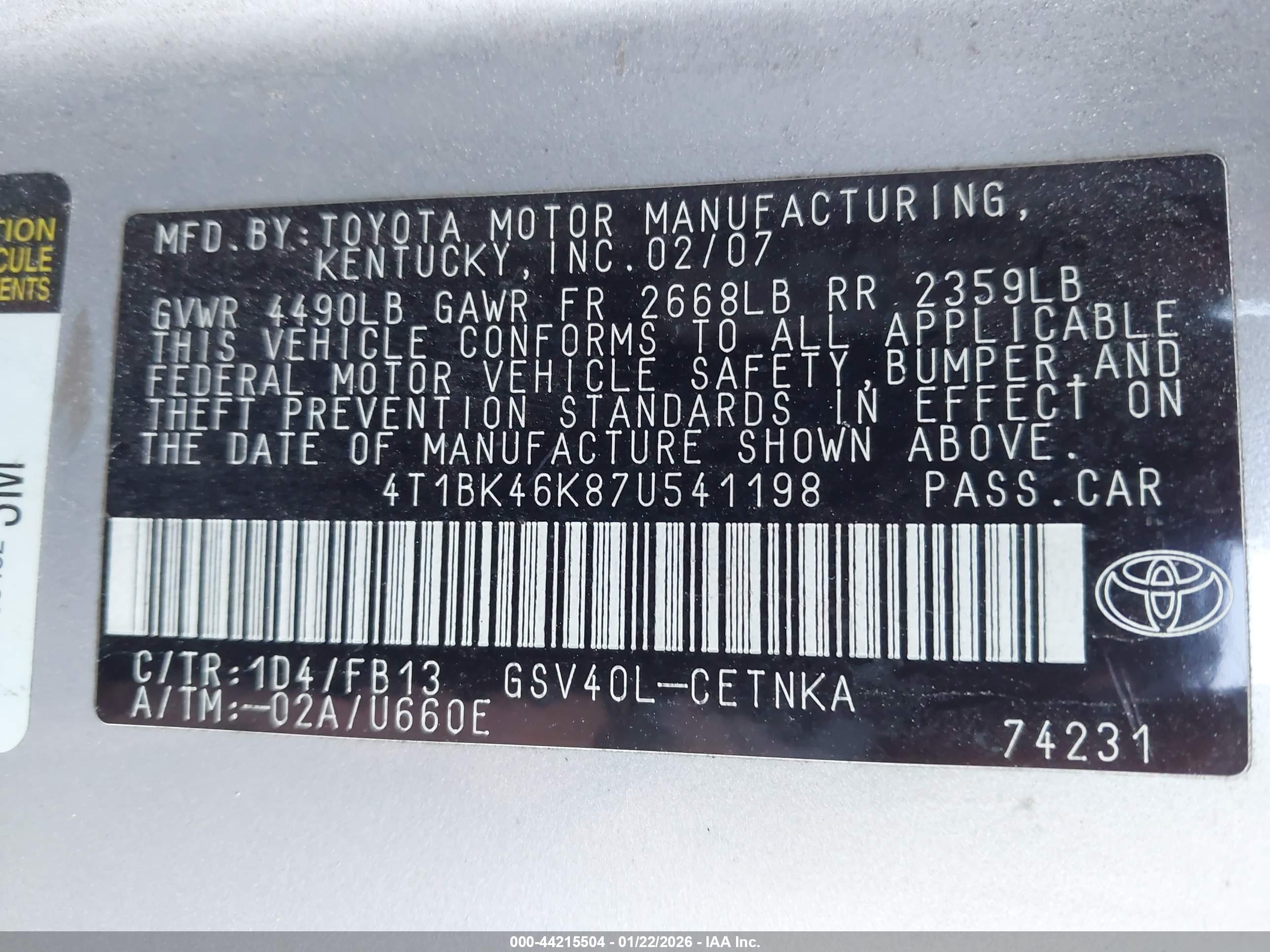 TOYOTA CAMRY image 9