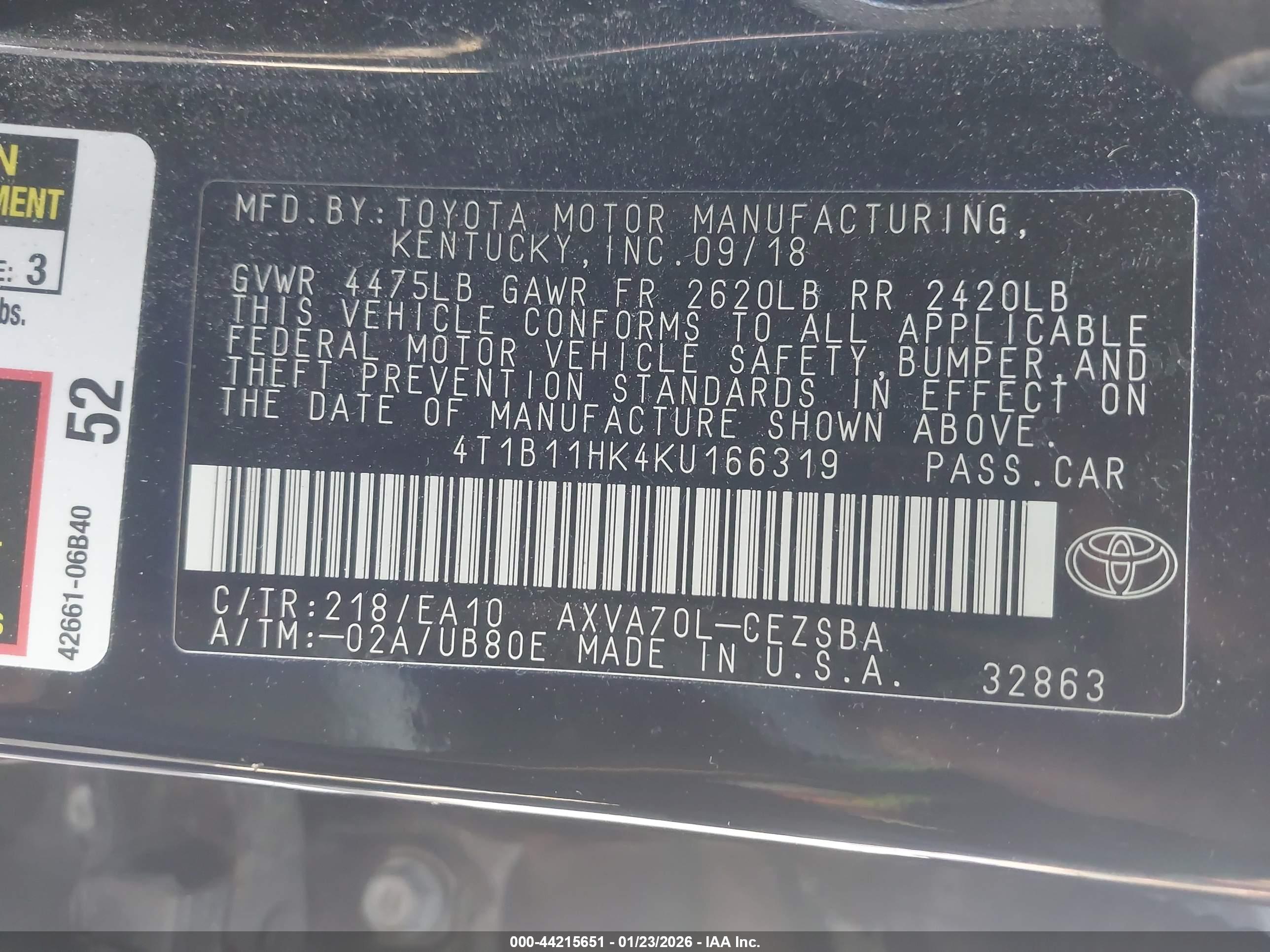 TOYOTA CAMRY image 9