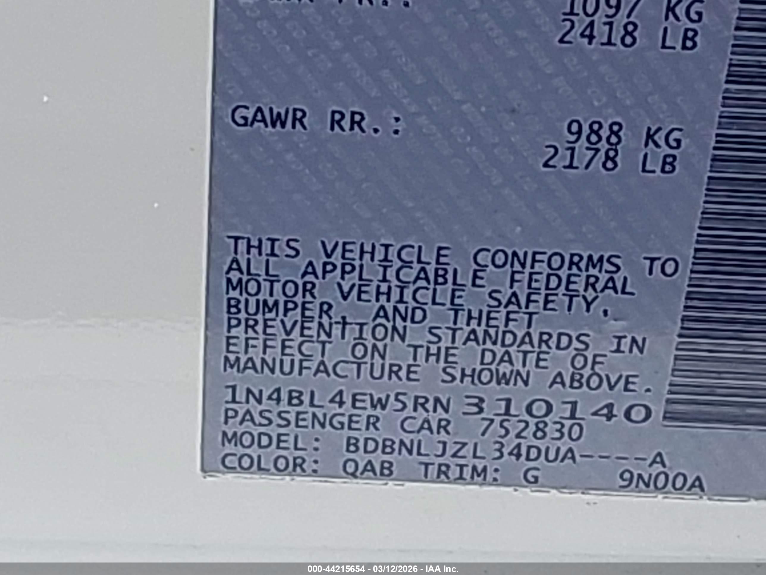 NISSAN ALTIMA image 9