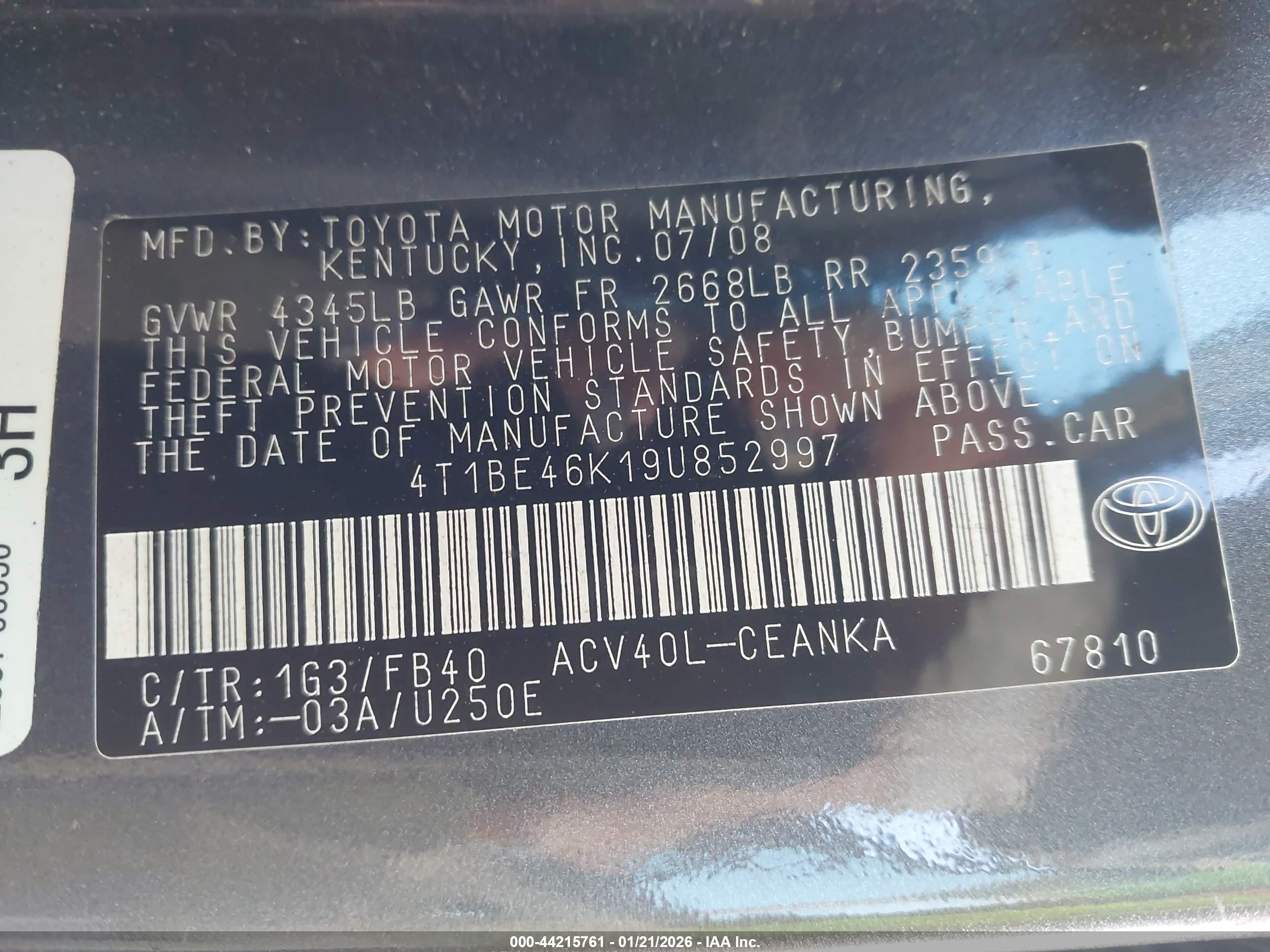 TOYOTA CAMRY image 9