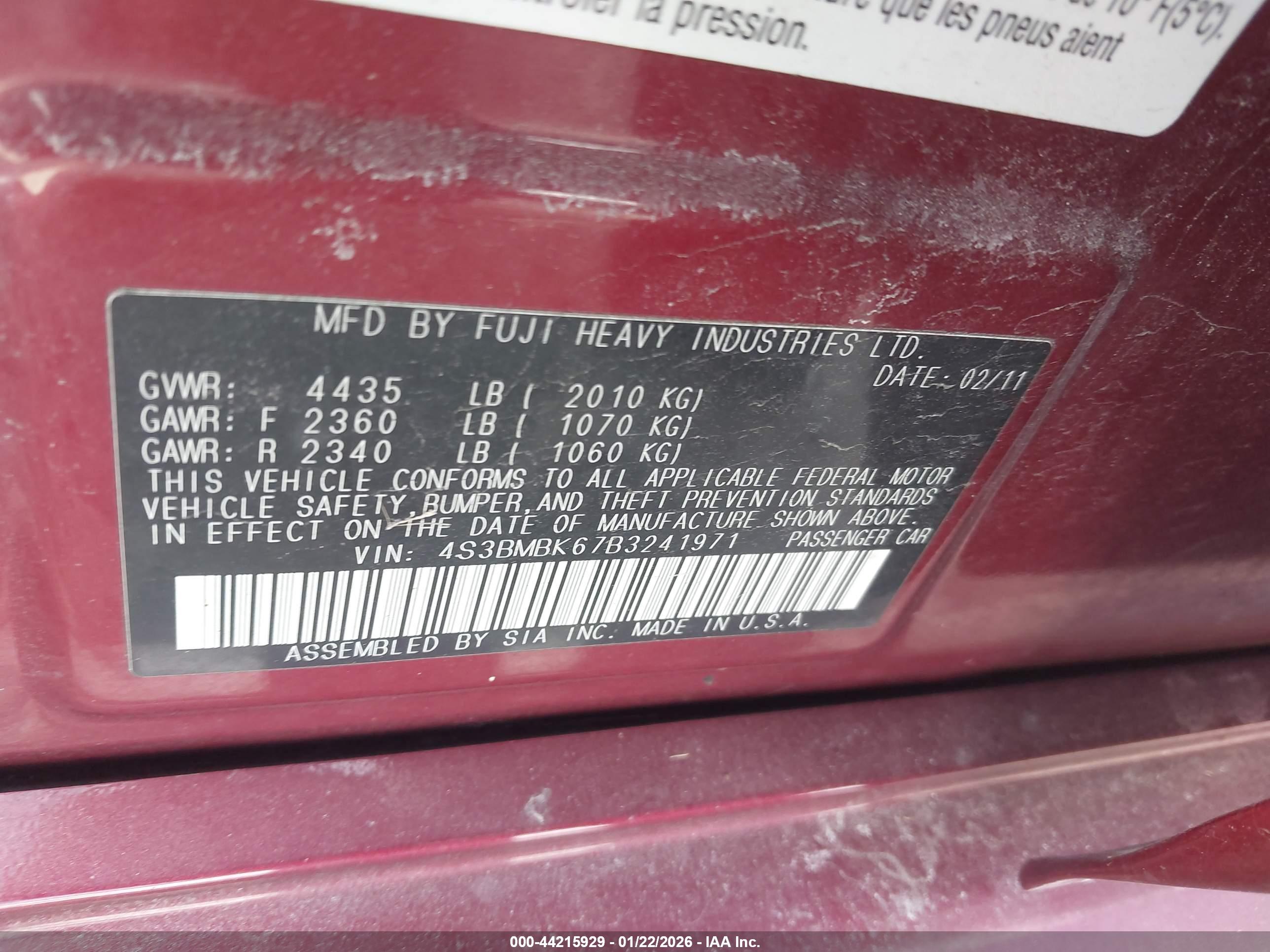 SUBARU LEGACY image 9