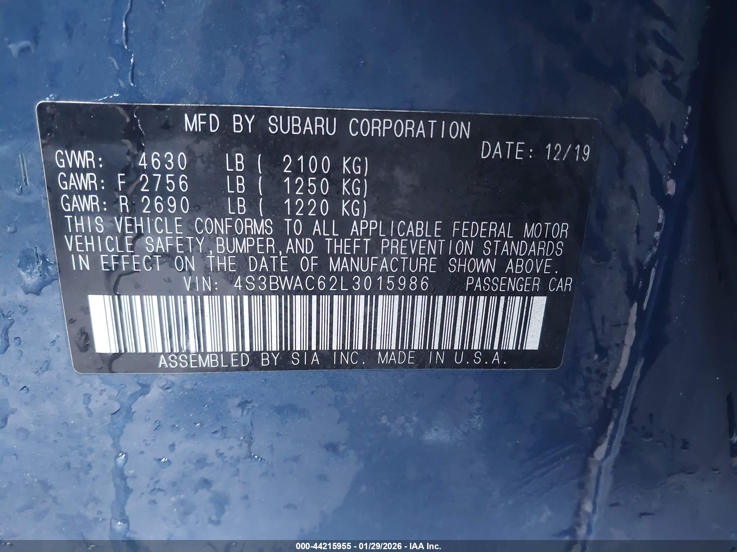 SUBARU LEGACY image 9
