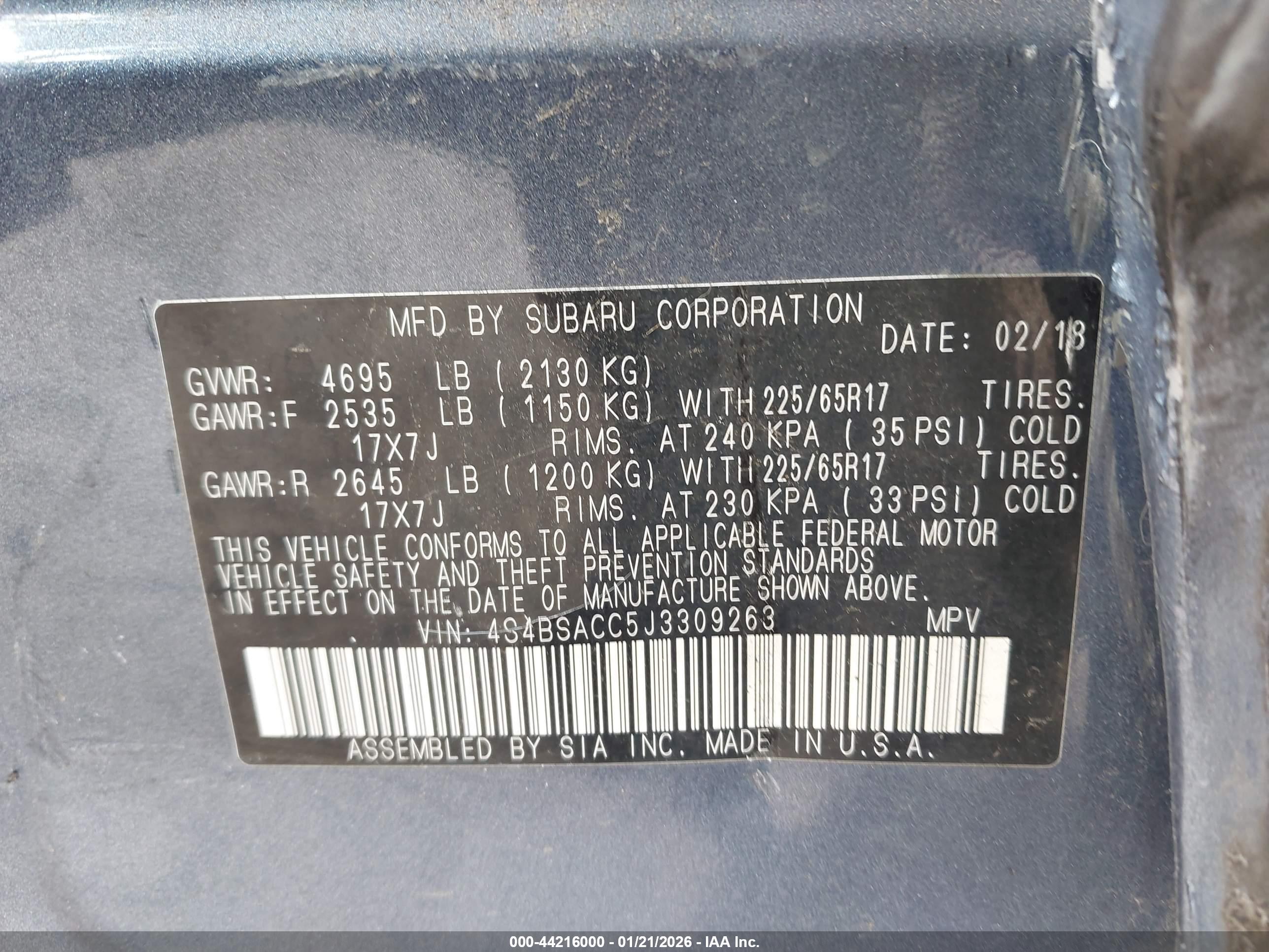 SUBARU OUTBACK image 9