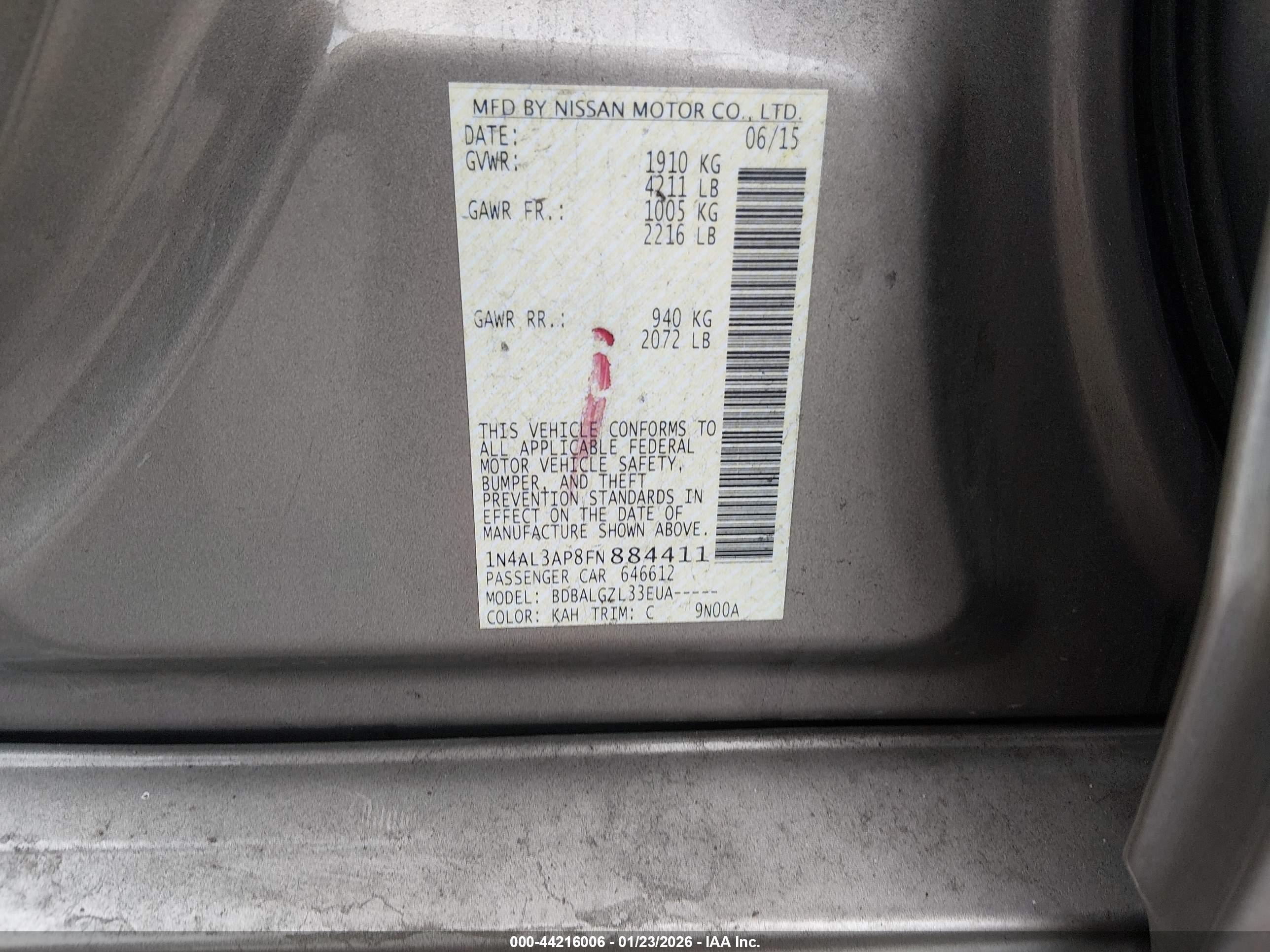 NISSAN ALTIMA image 9