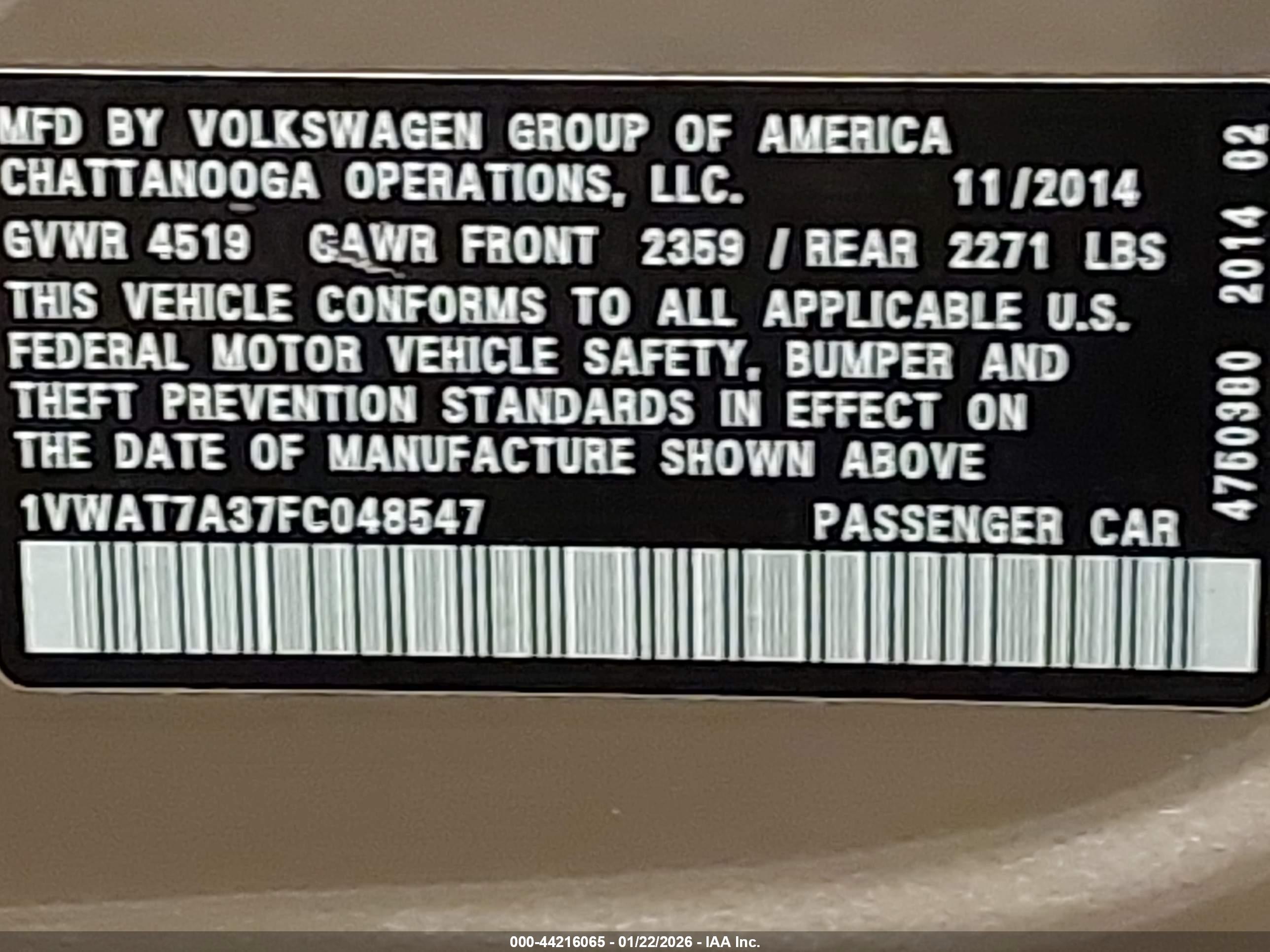 VOLKSWAGEN PASSAT image 9