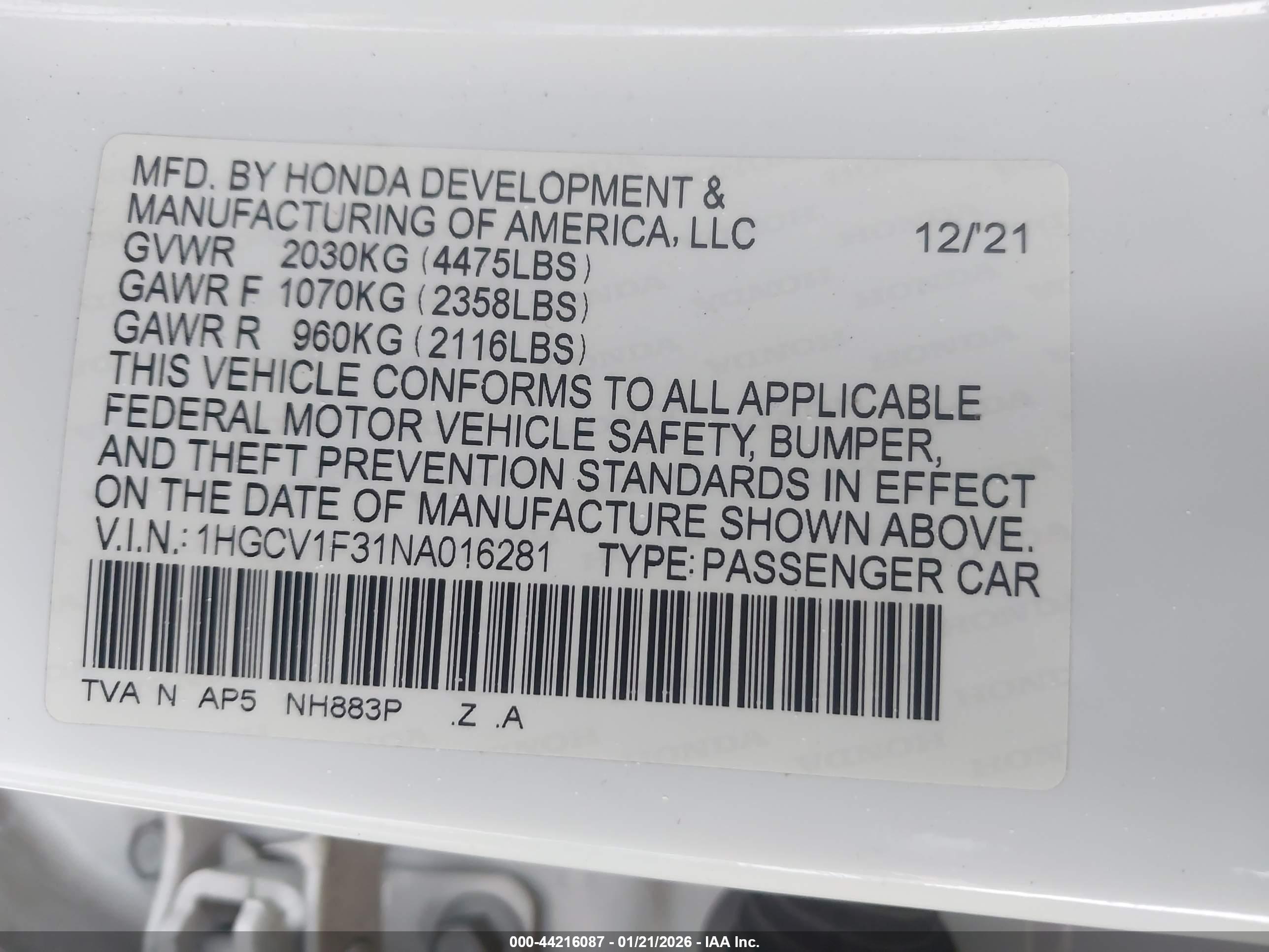 HONDA ACCORD image 9