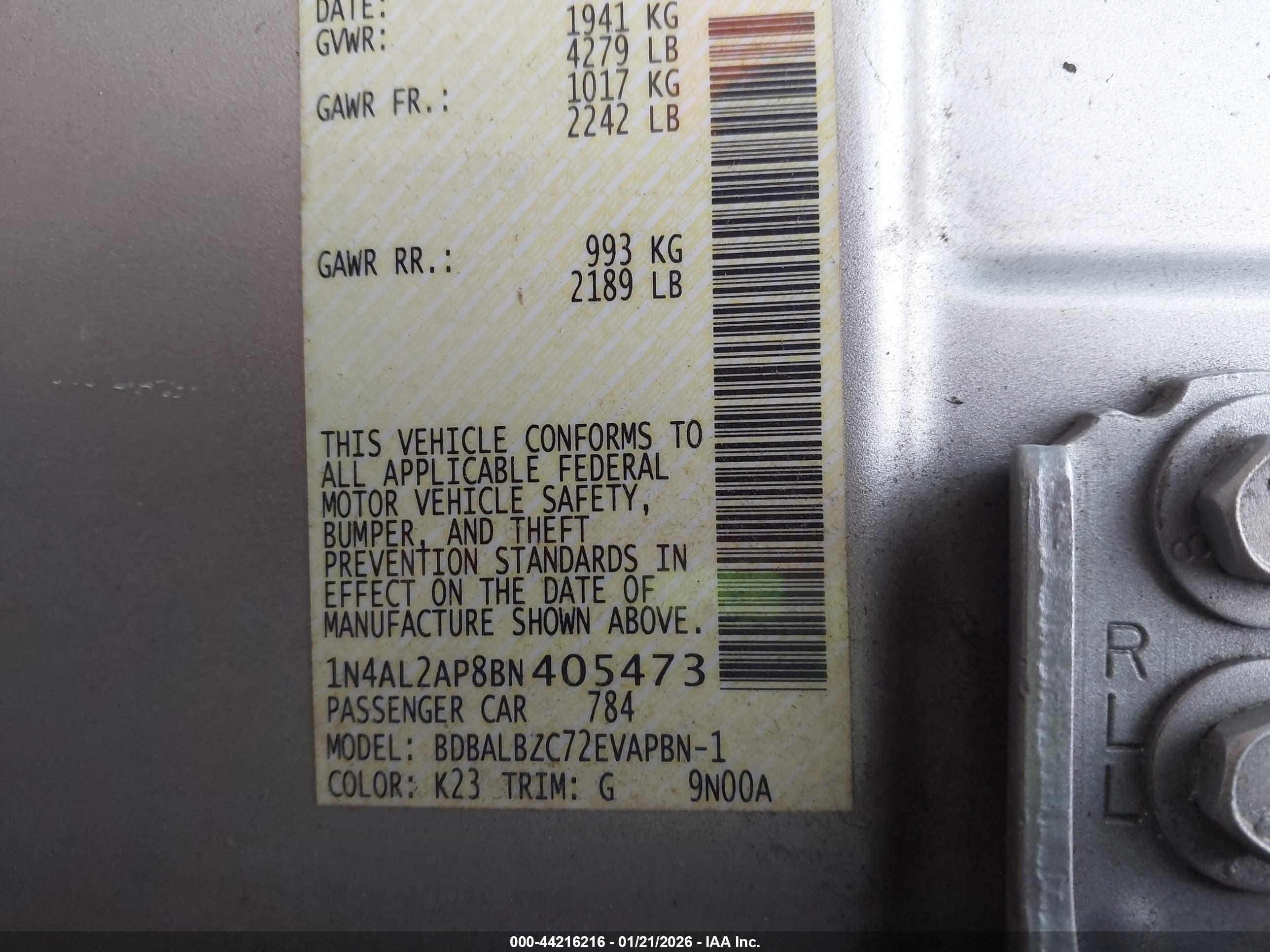 NISSAN ALTIMA image 9