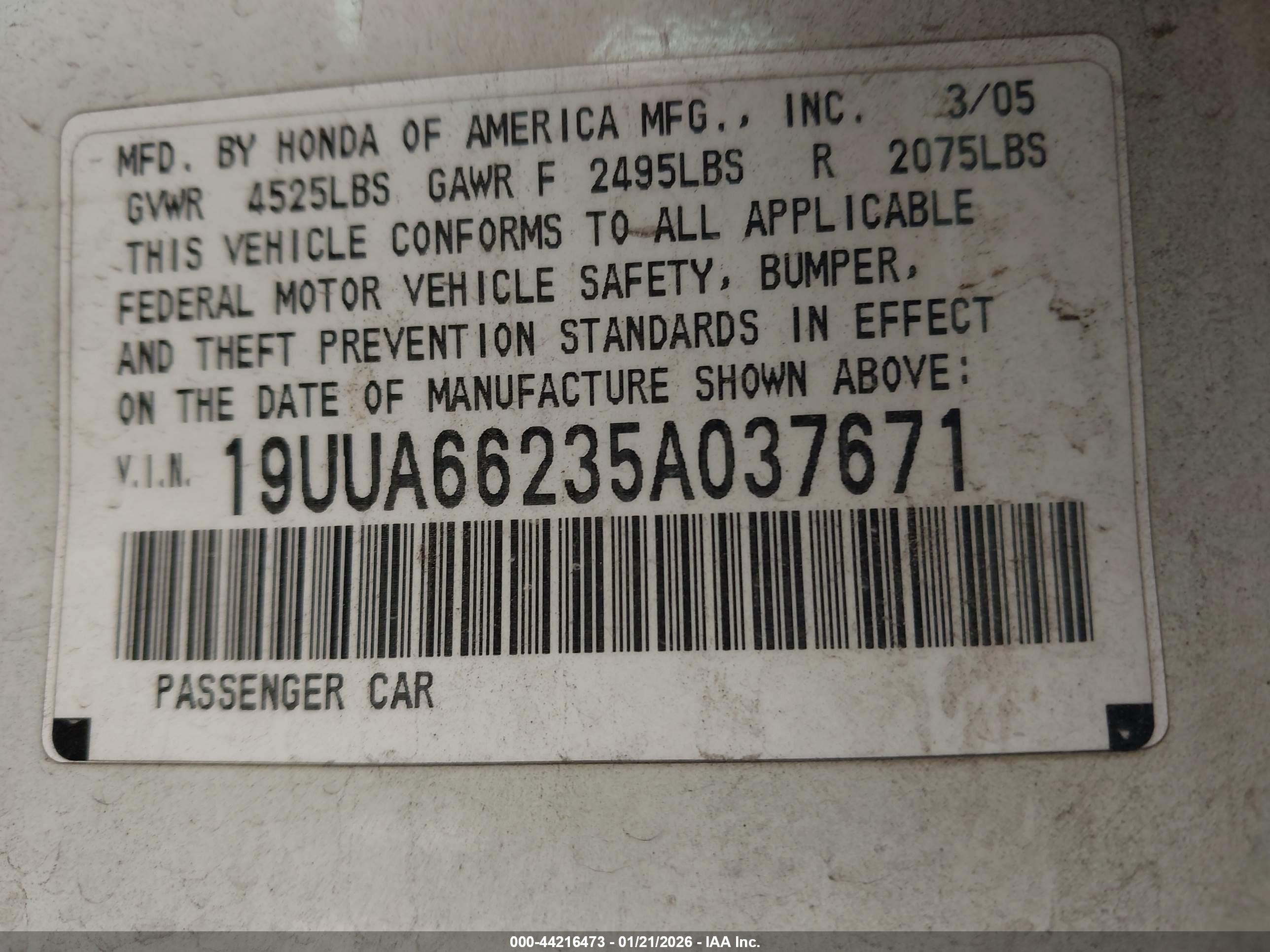 ACURA TL image 9