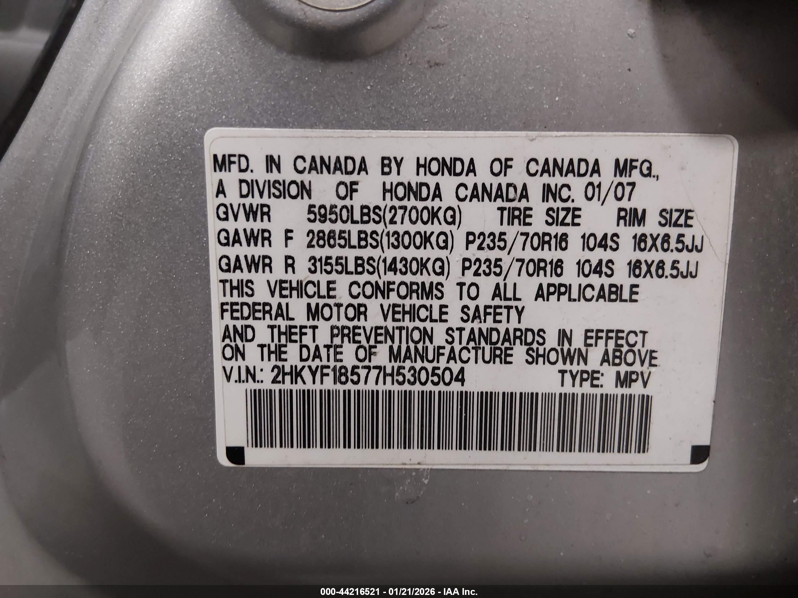 HONDA PILOT image 9