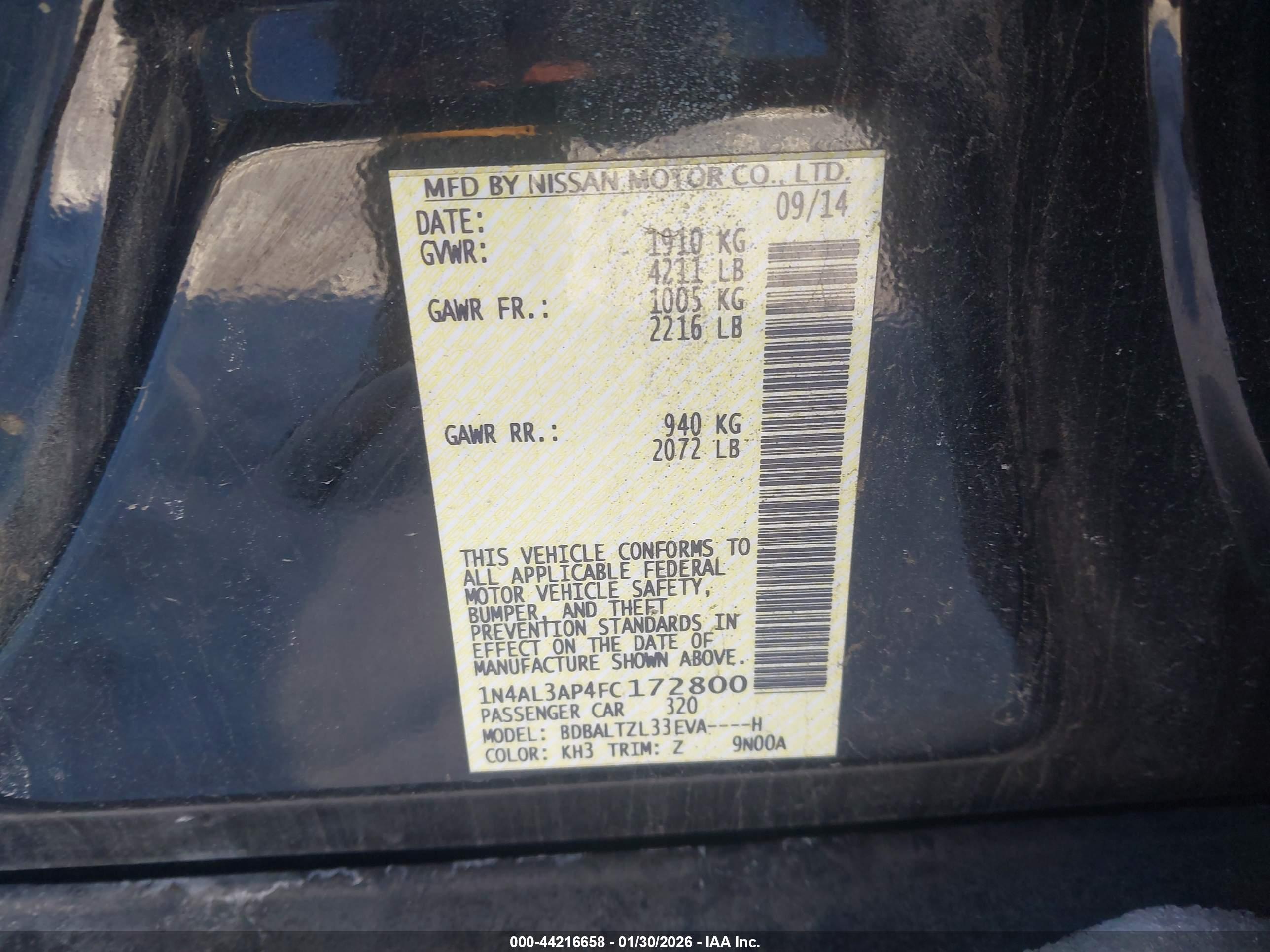 NISSAN ALTIMA image 9