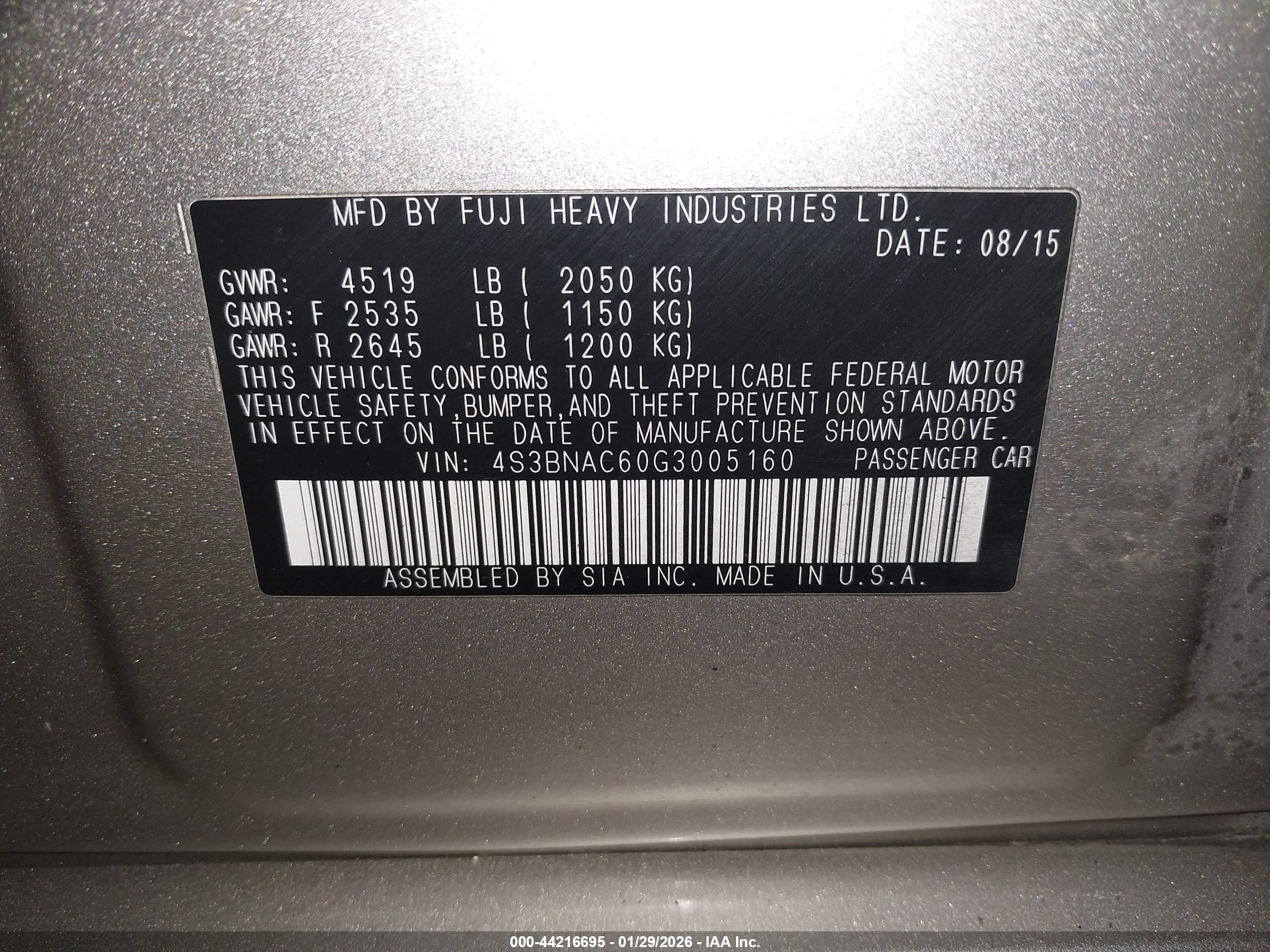 SUBARU LEGACY image 9