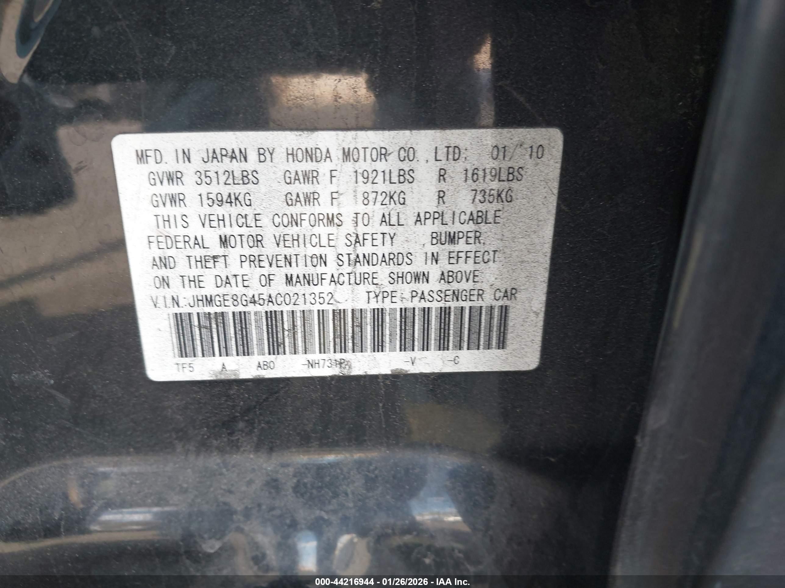 HONDA FIT image 9