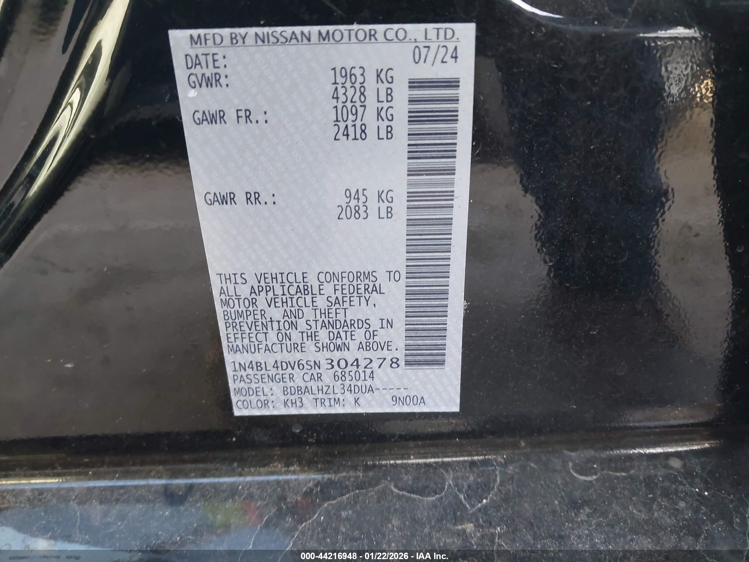 NISSAN ALTIMA image 9