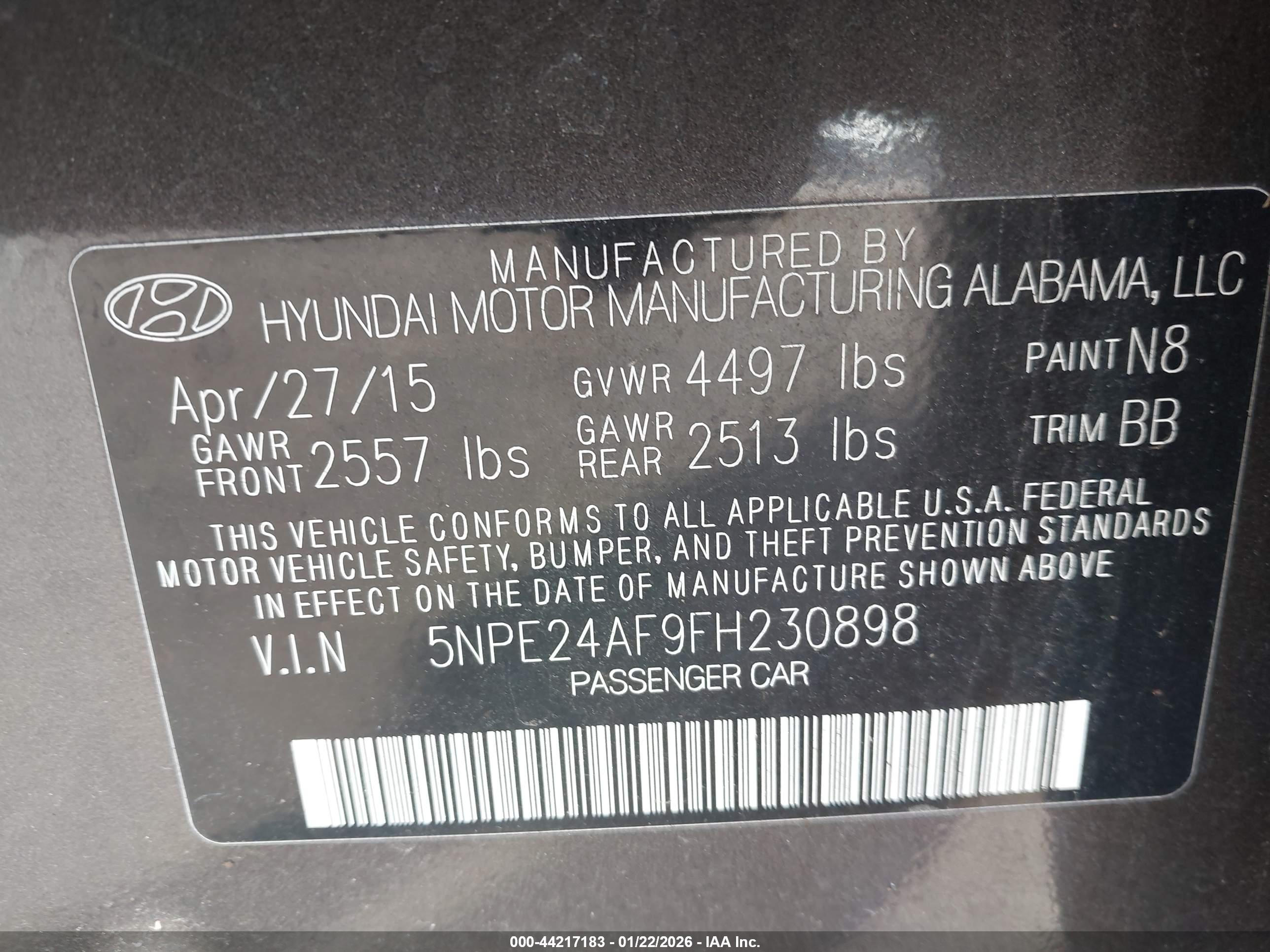 HYUNDAI SONATA image 9