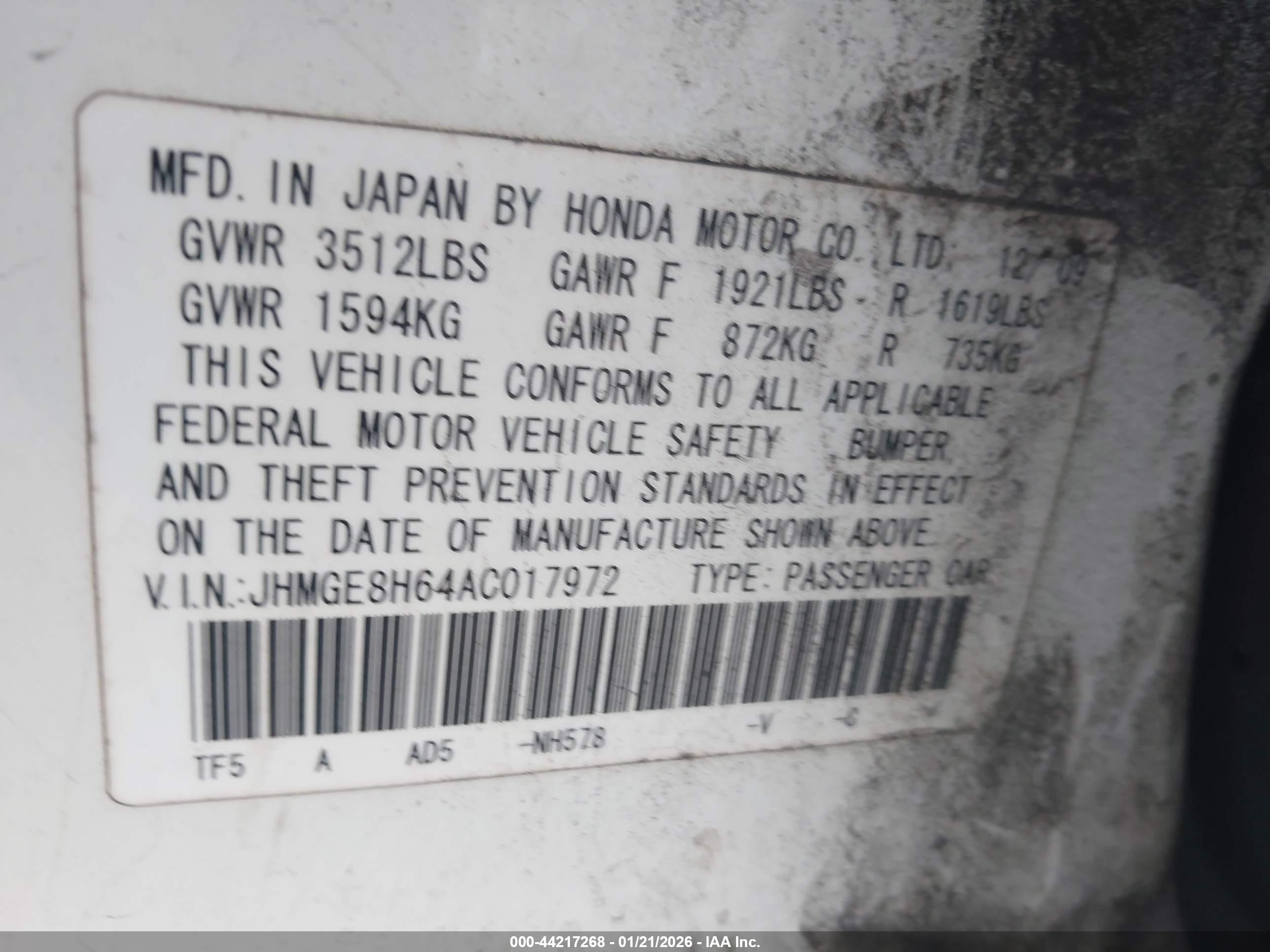 HONDA FIT image 9