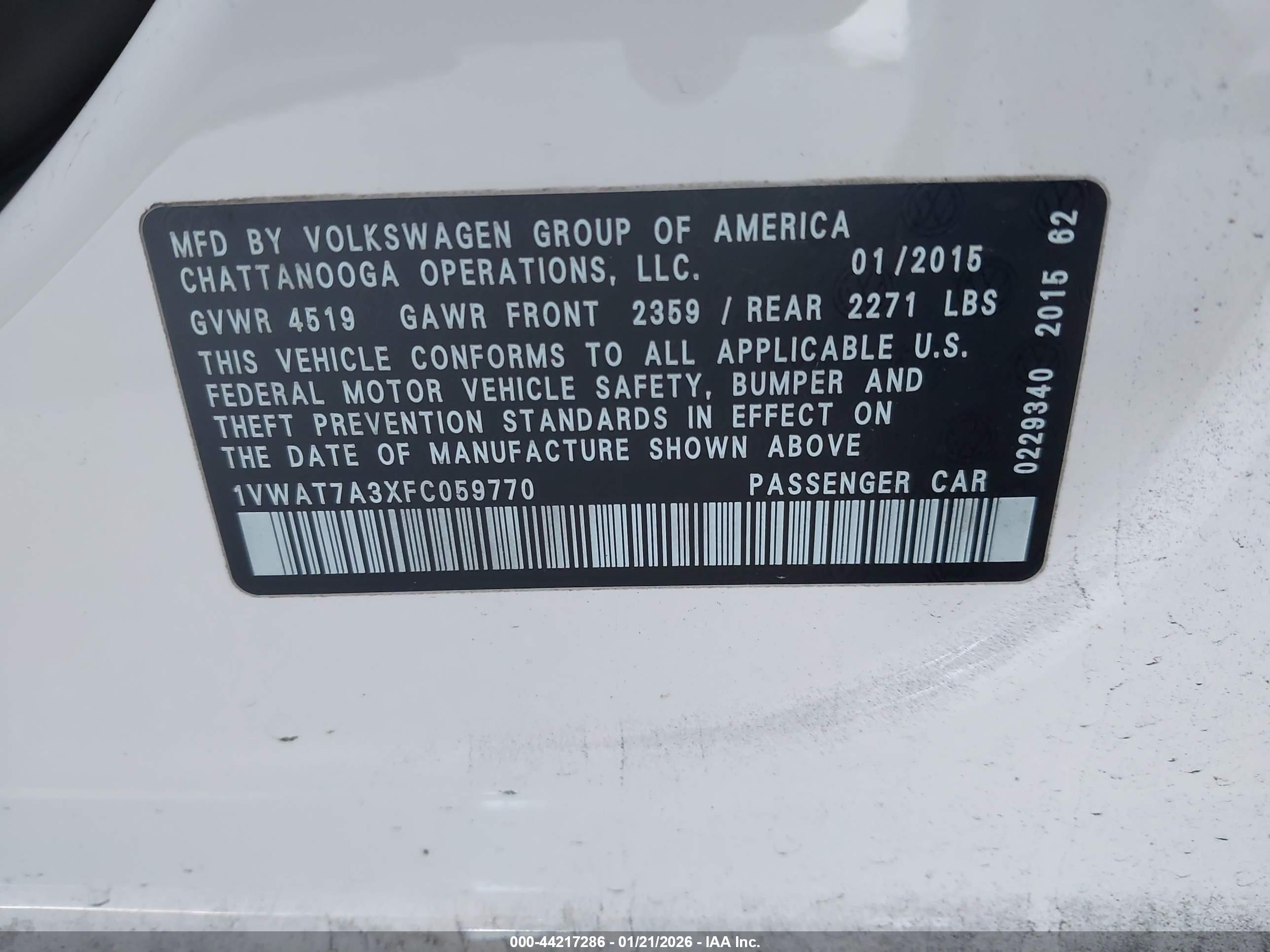 VOLKSWAGEN PASSAT image 9