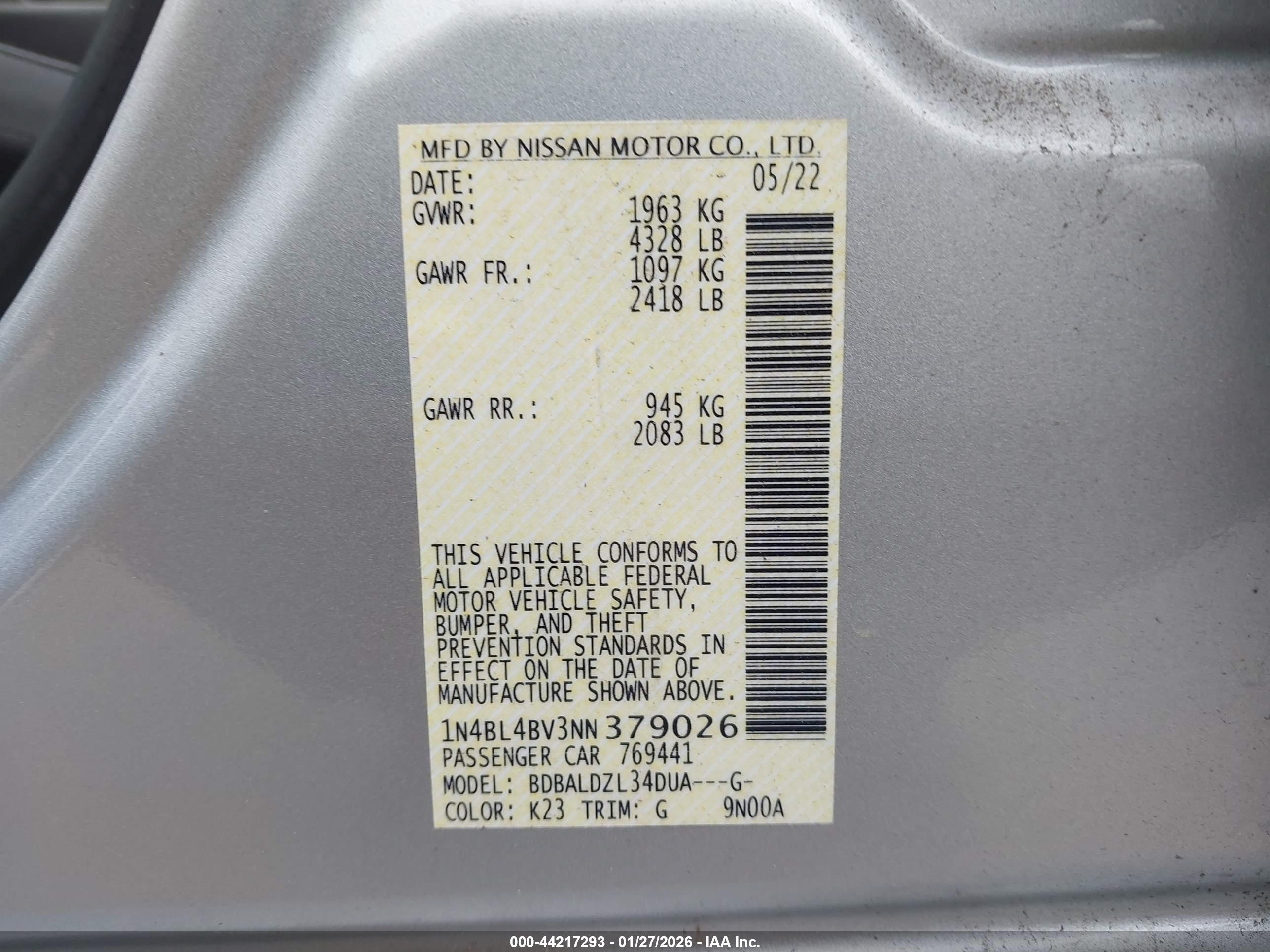 NISSAN ALTIMA image 9
