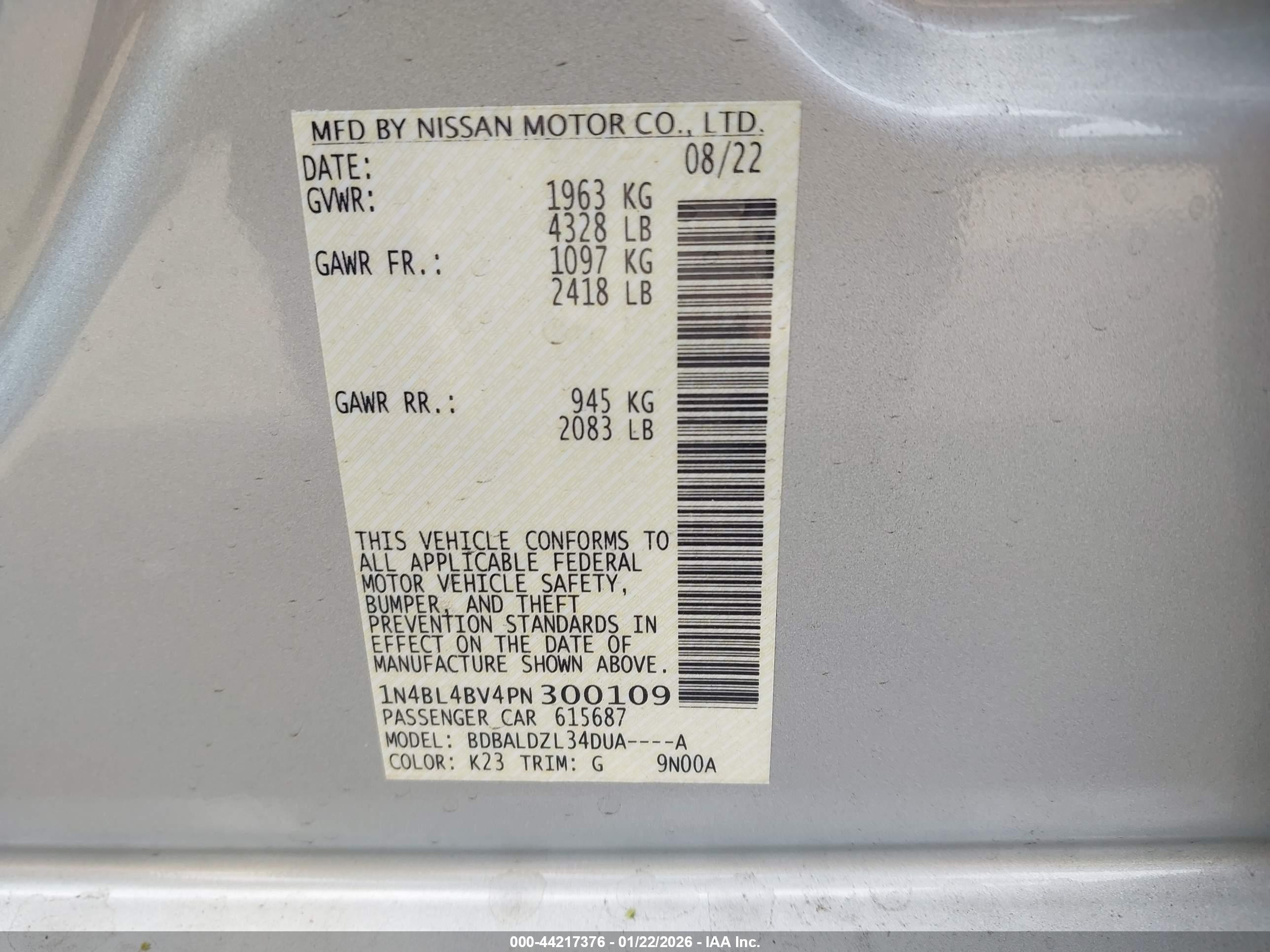 NISSAN ALTIMA image 9