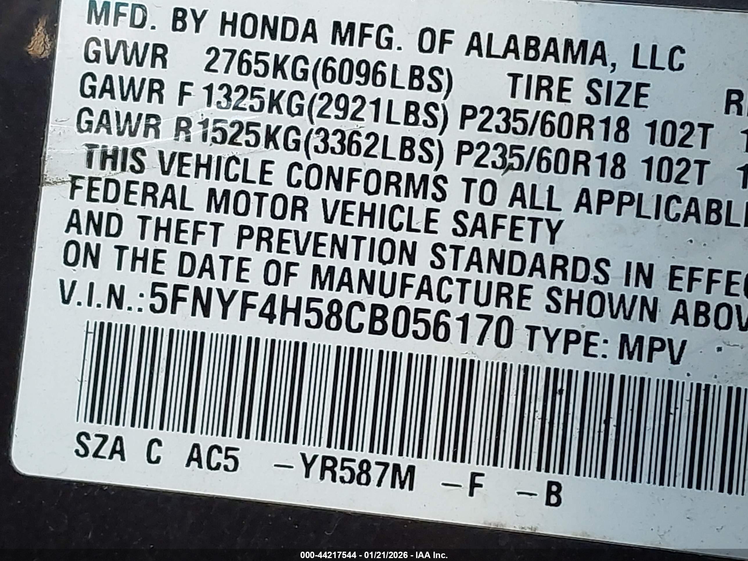 HONDA PILOT image 9