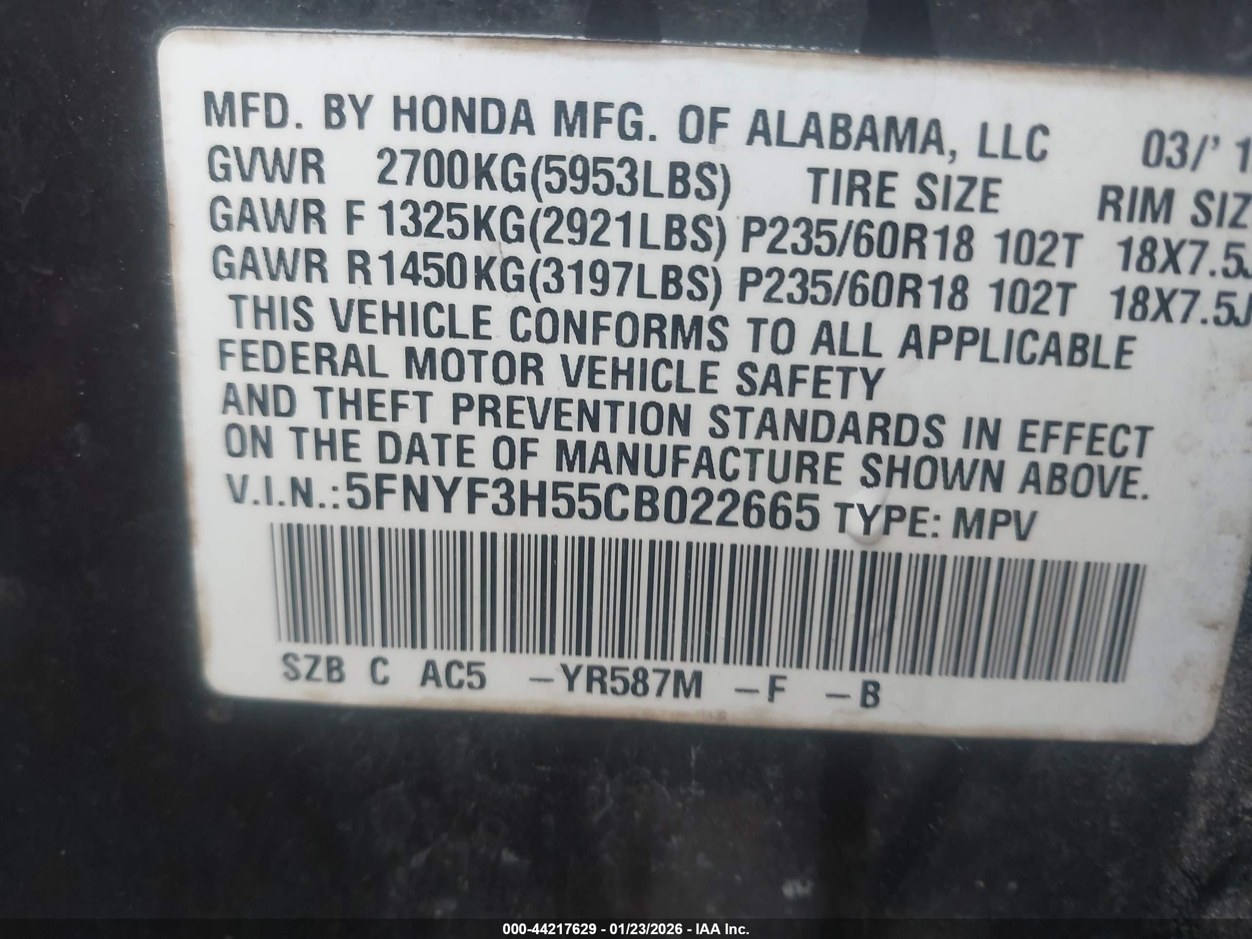 HONDA PILOT image 9