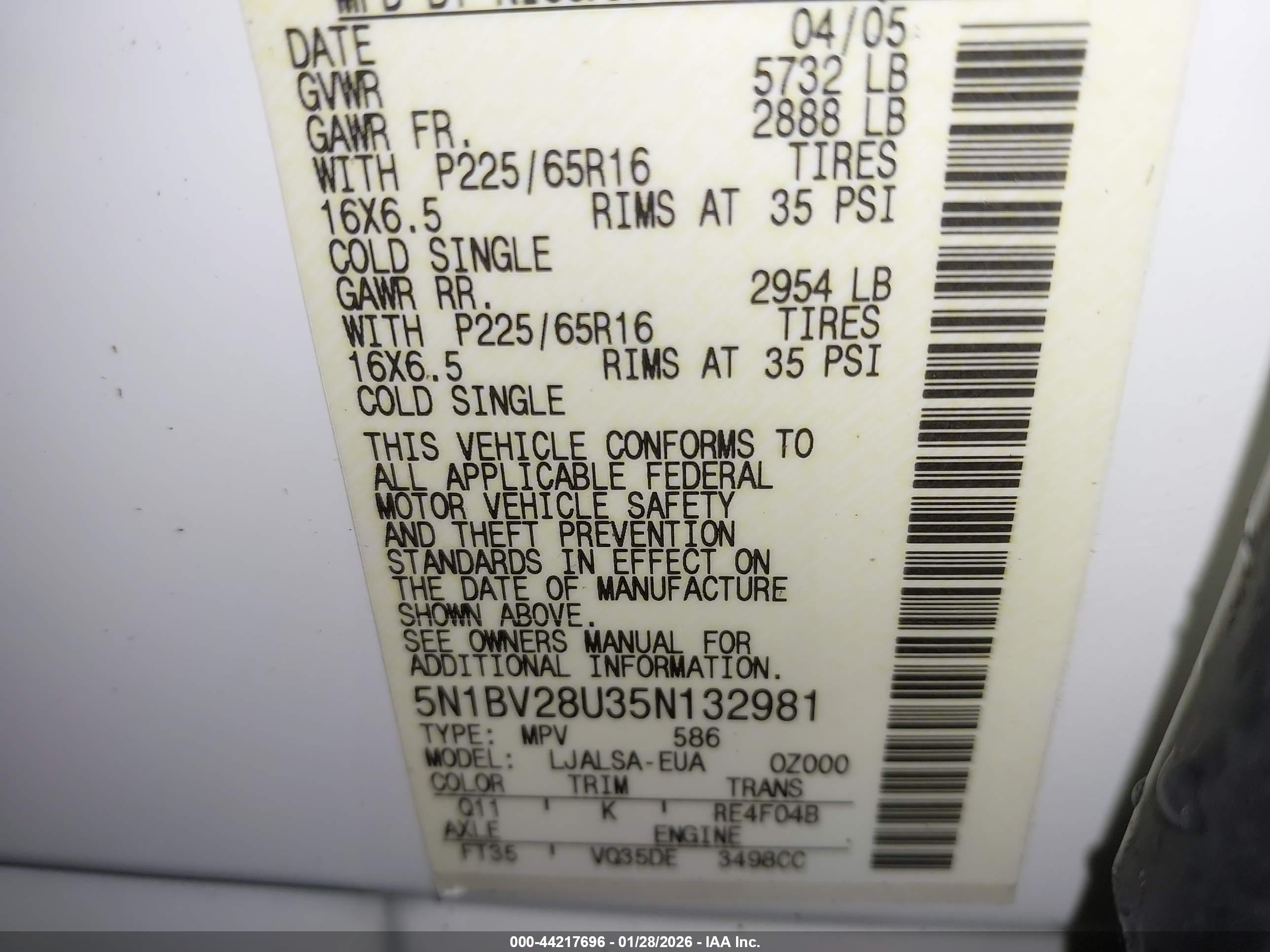 NISSAN QUEST image 9