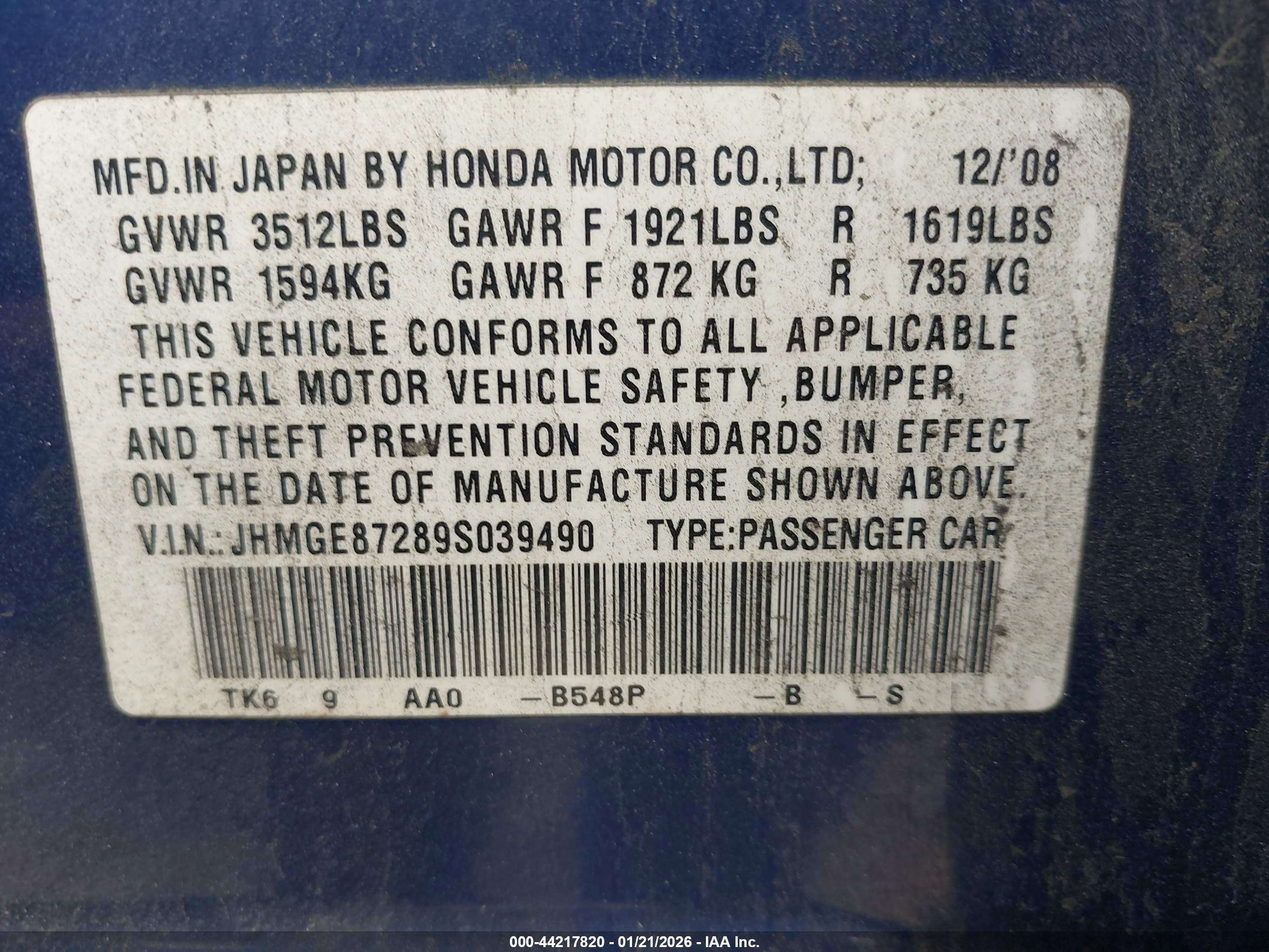 HONDA FIT image 9