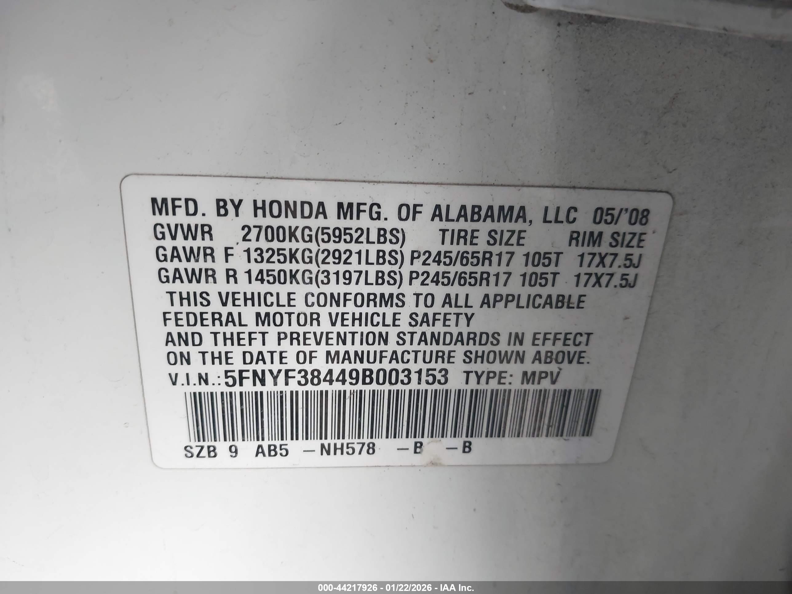 HONDA PILOT image 9
