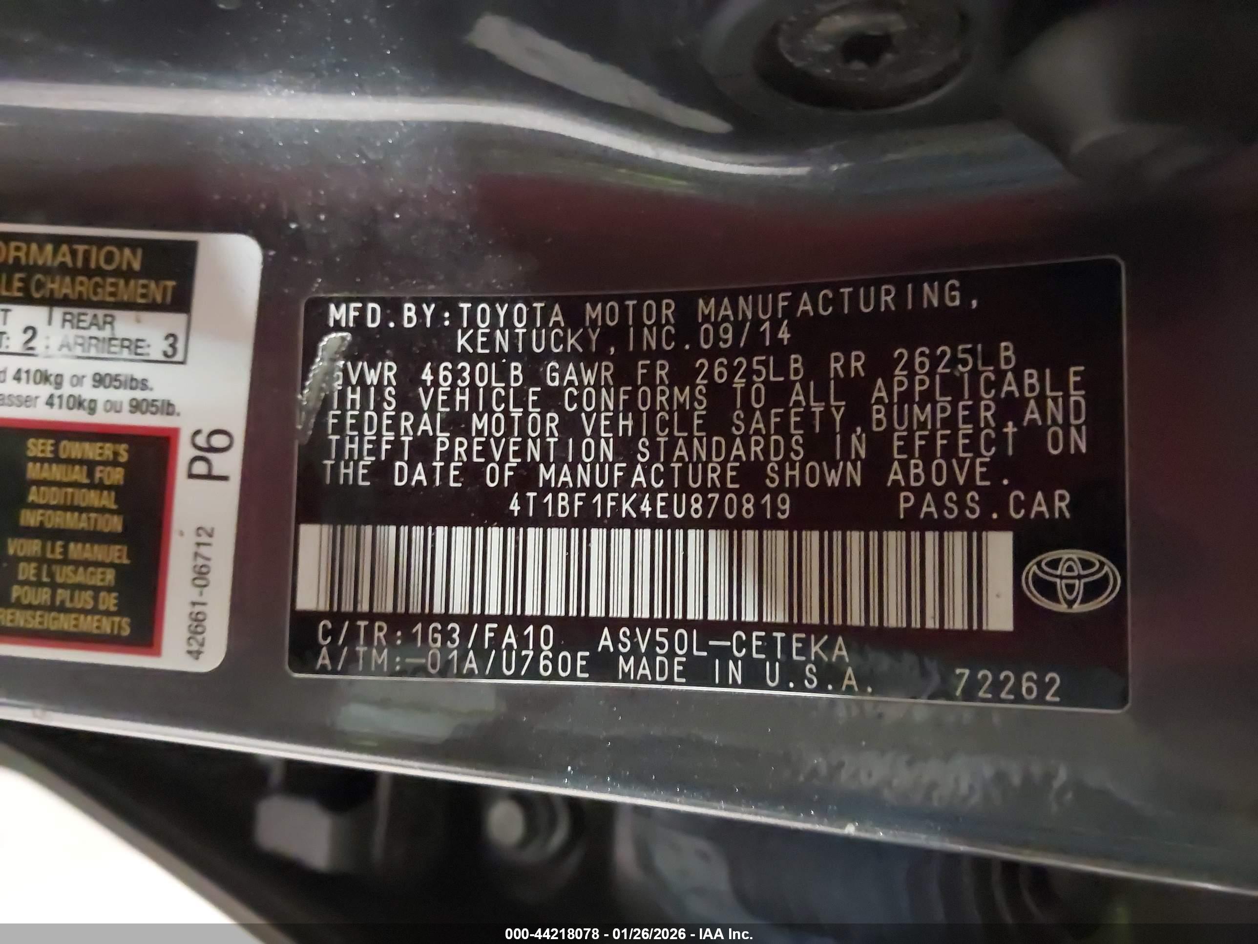 TOYOTA CAMRY image 9