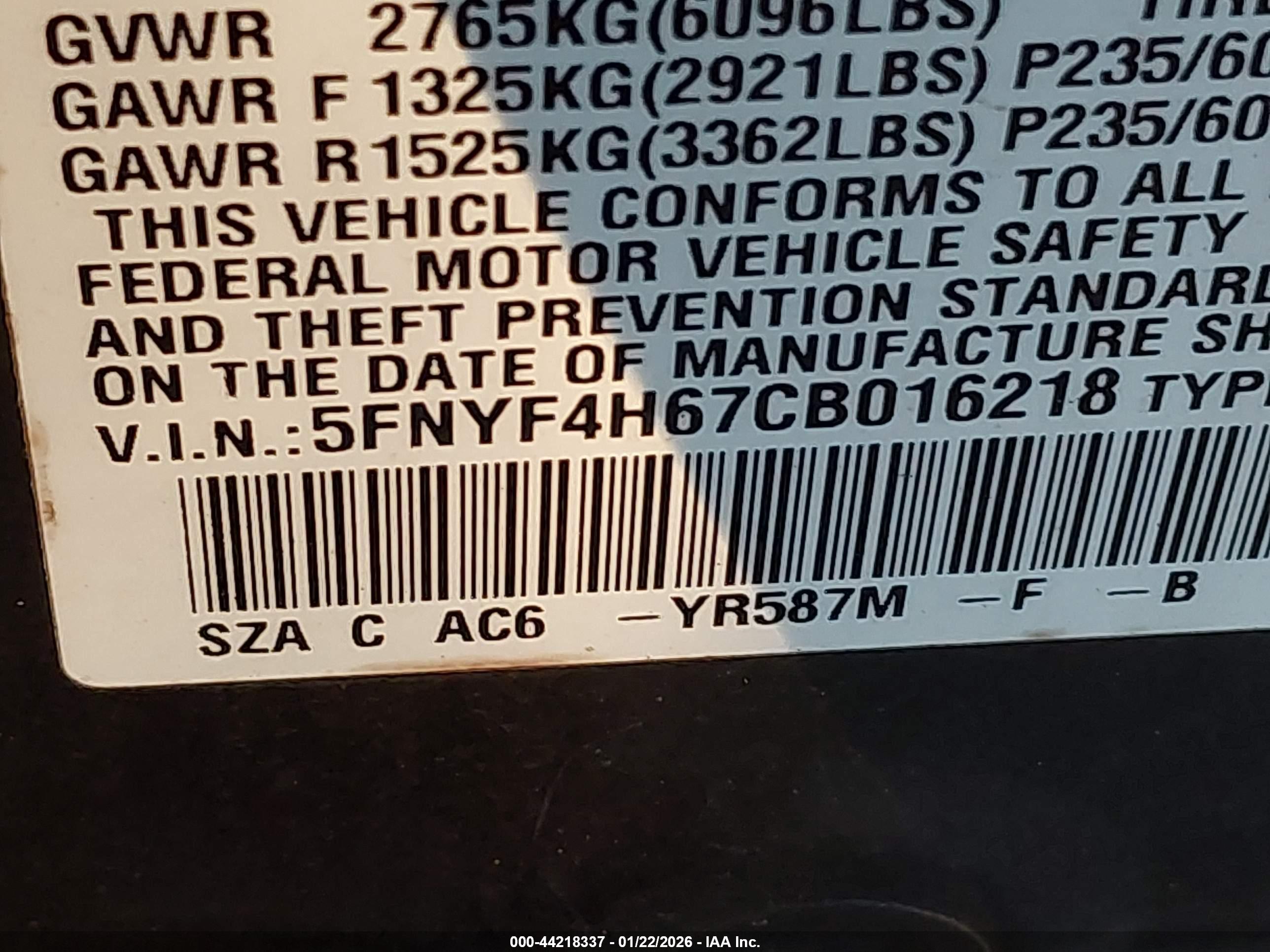 HONDA PILOT image 9